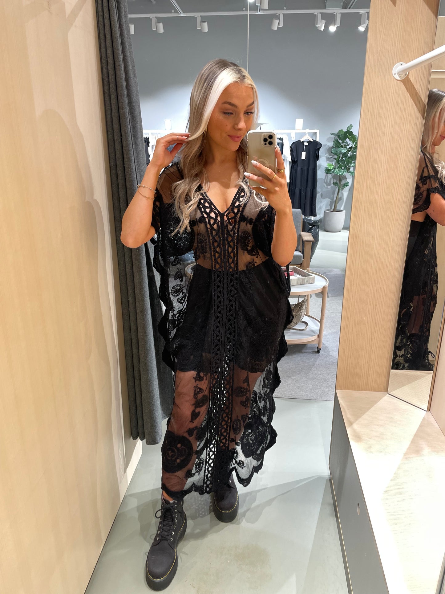 PCLAIDA Long Dress - Black