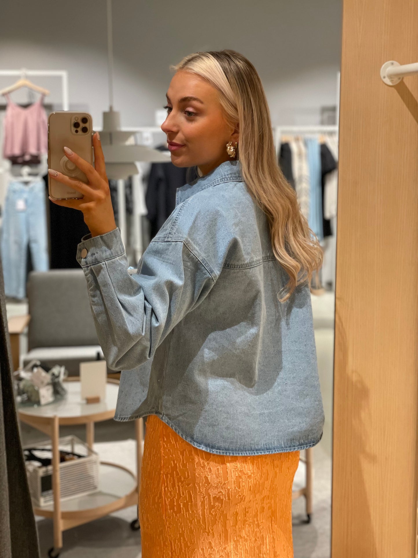 PCTAMRA Denim Jacket - Light Blue Denim