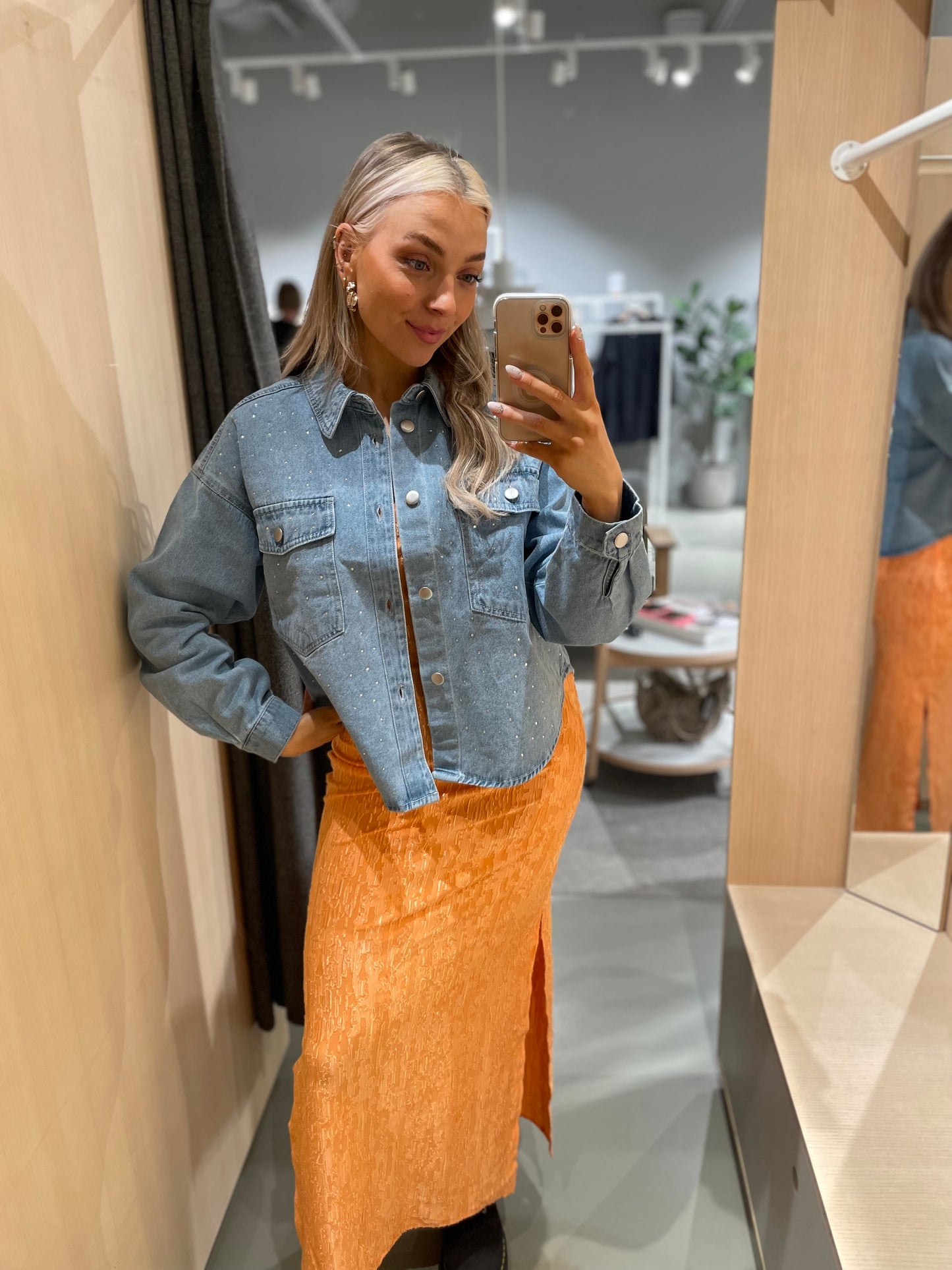PCTAMRA Denim Jacket - Light Blue Denim