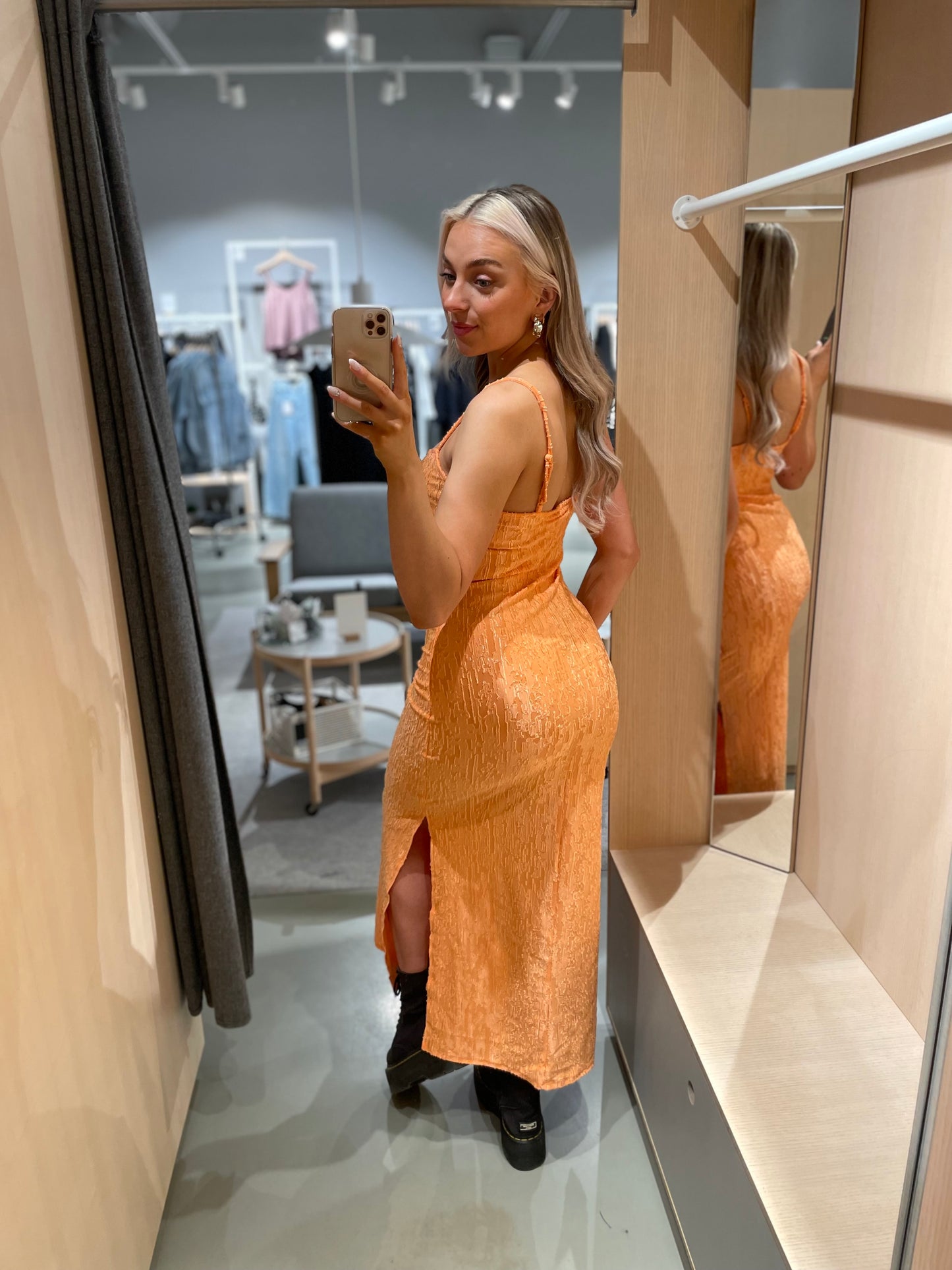 OBJLIKU Long Dress - Melon