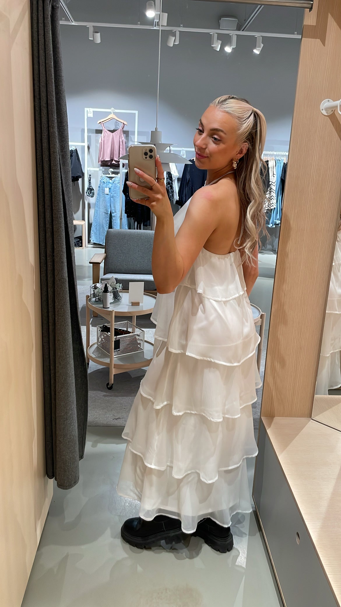 PCCLARA Long Dress - Bright White