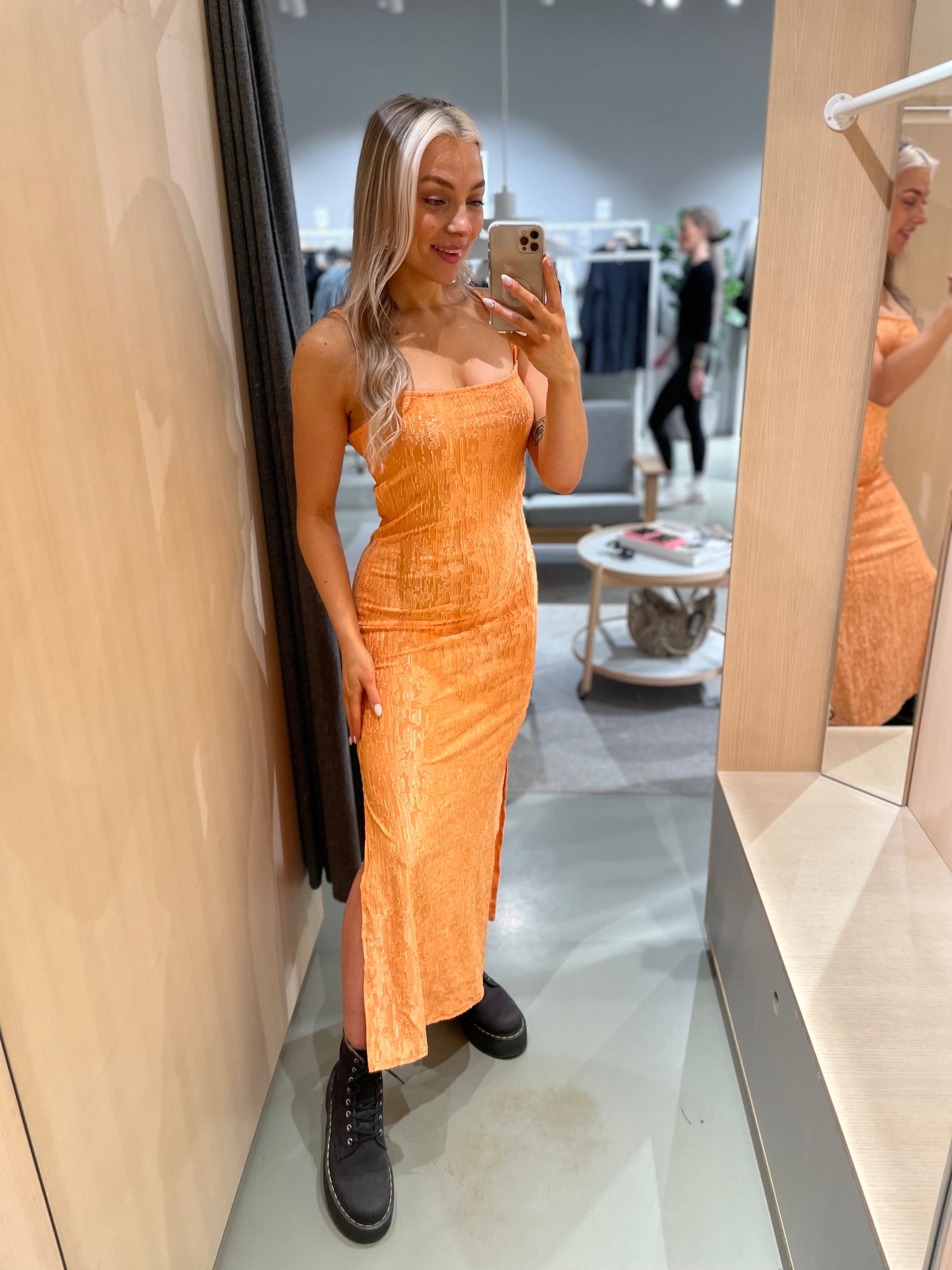 OBJLIKU Long Dress - Melon