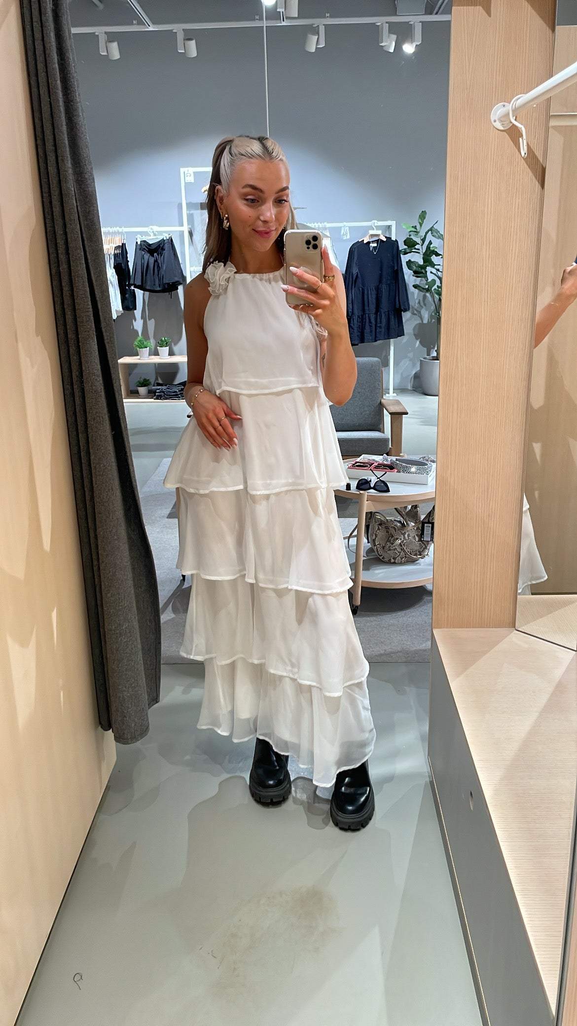 PCCLARA Long Dress - Bright White