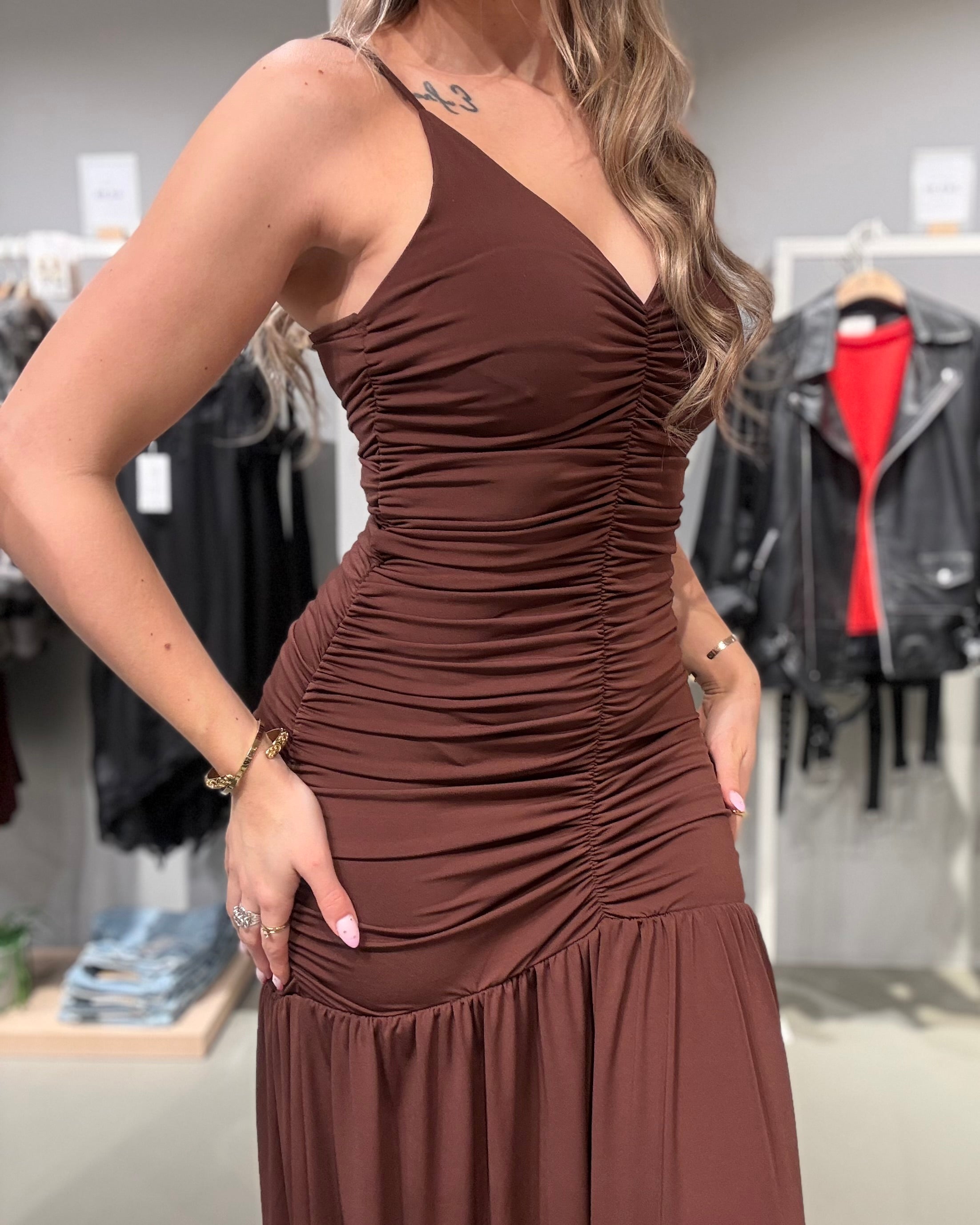 VISILKA Long Dress - Shaved Chocolate