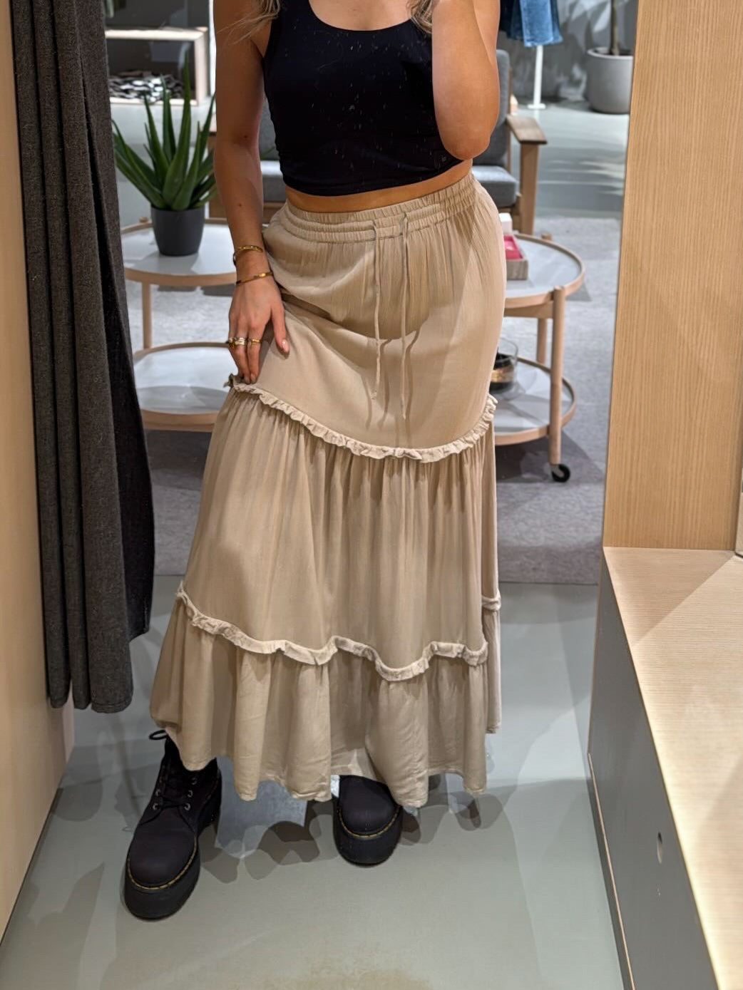 VIMESA Long Skirt - Feather Gray