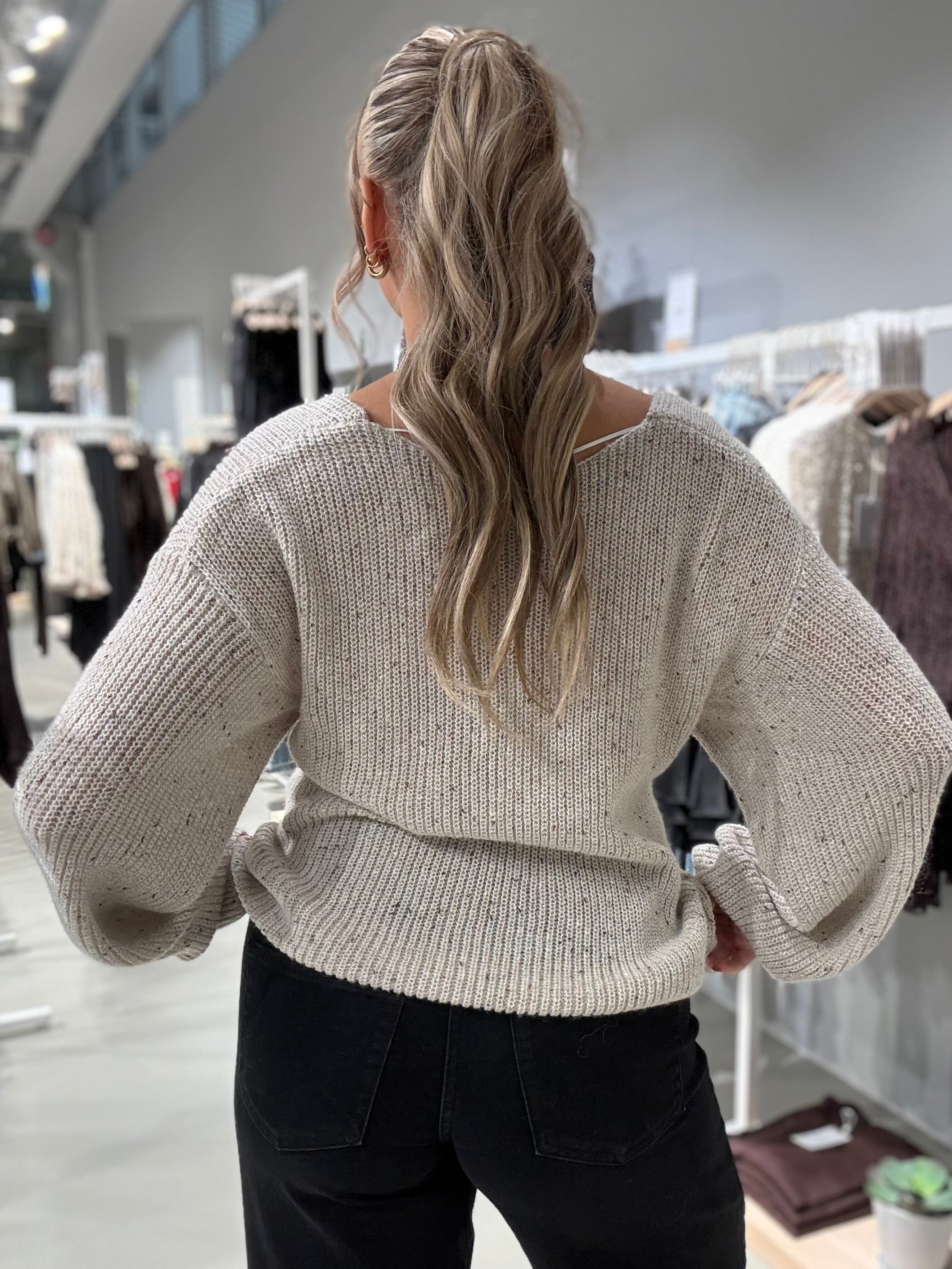VISULVANA Pullover - Super Light Grey Melange