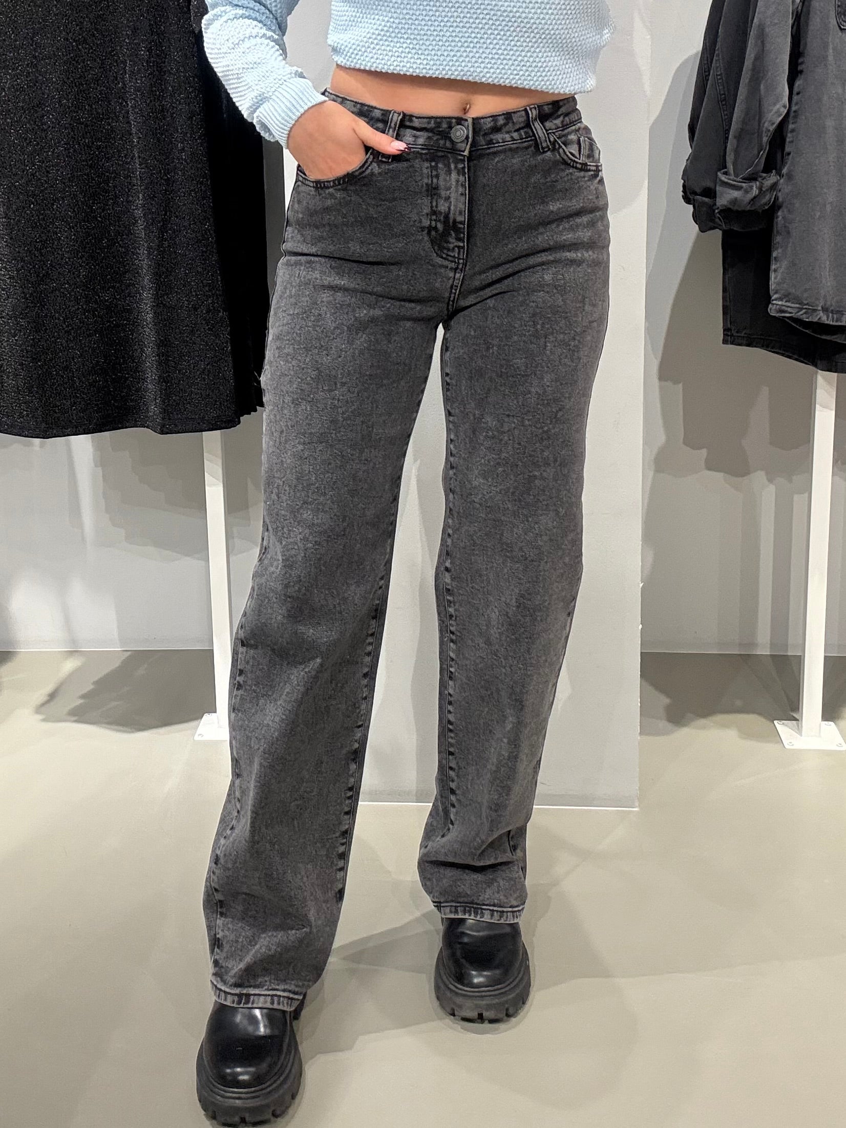 NMYOLANDA Jeans - Dark Grey Denim