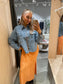 PCTAMRA Denim Jacket - Light Blue Denim