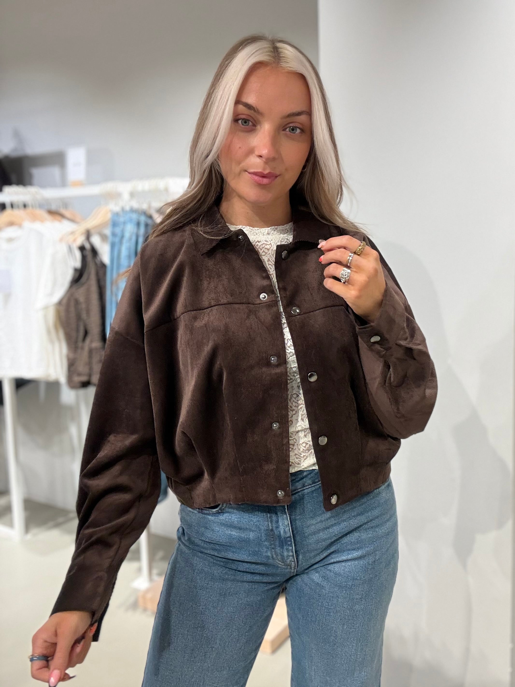 VICOURDIE Denim Jacket - Coffee Bean