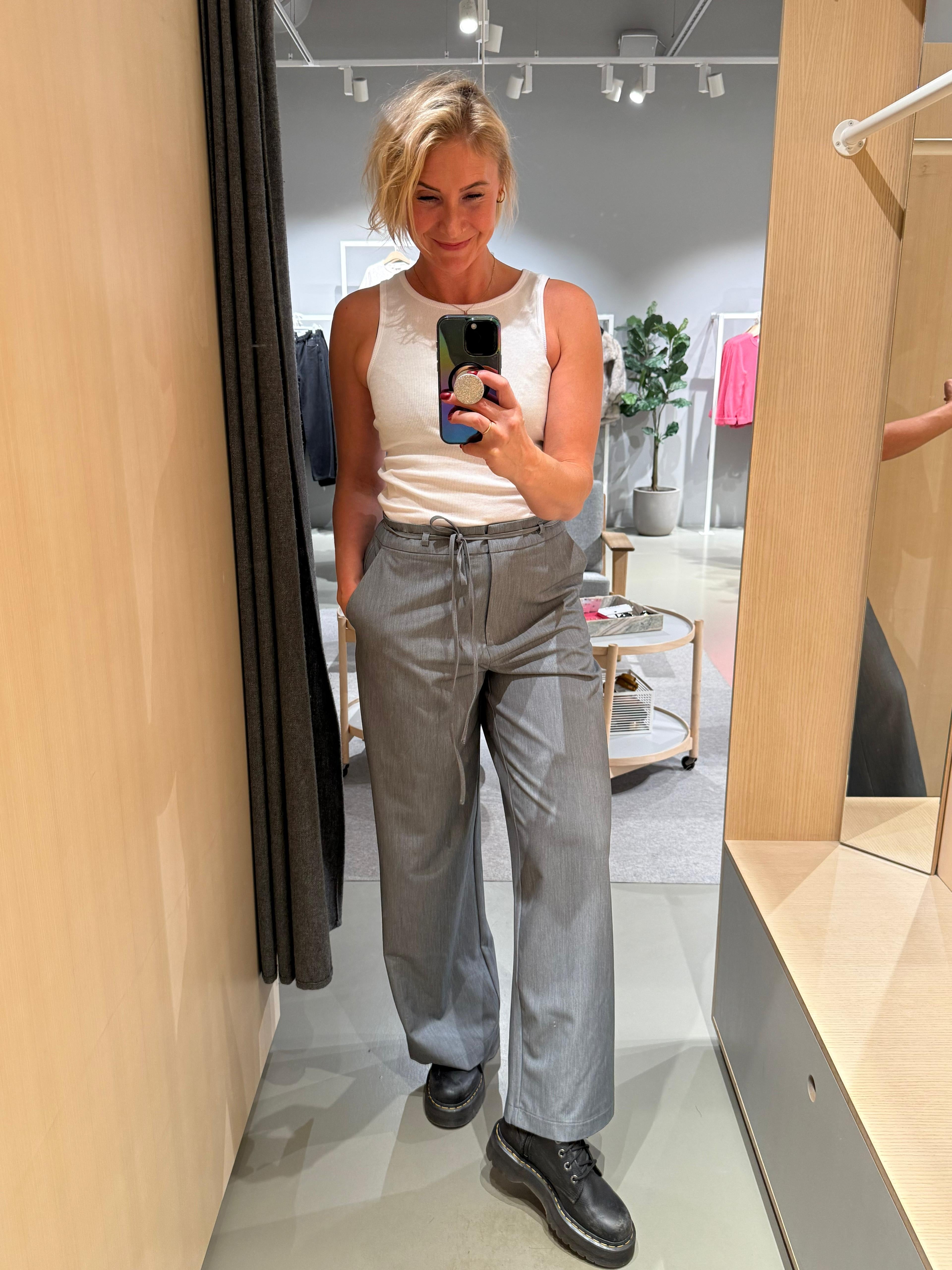 VIMALLI Tailored Trousers - Medium Grey Melange