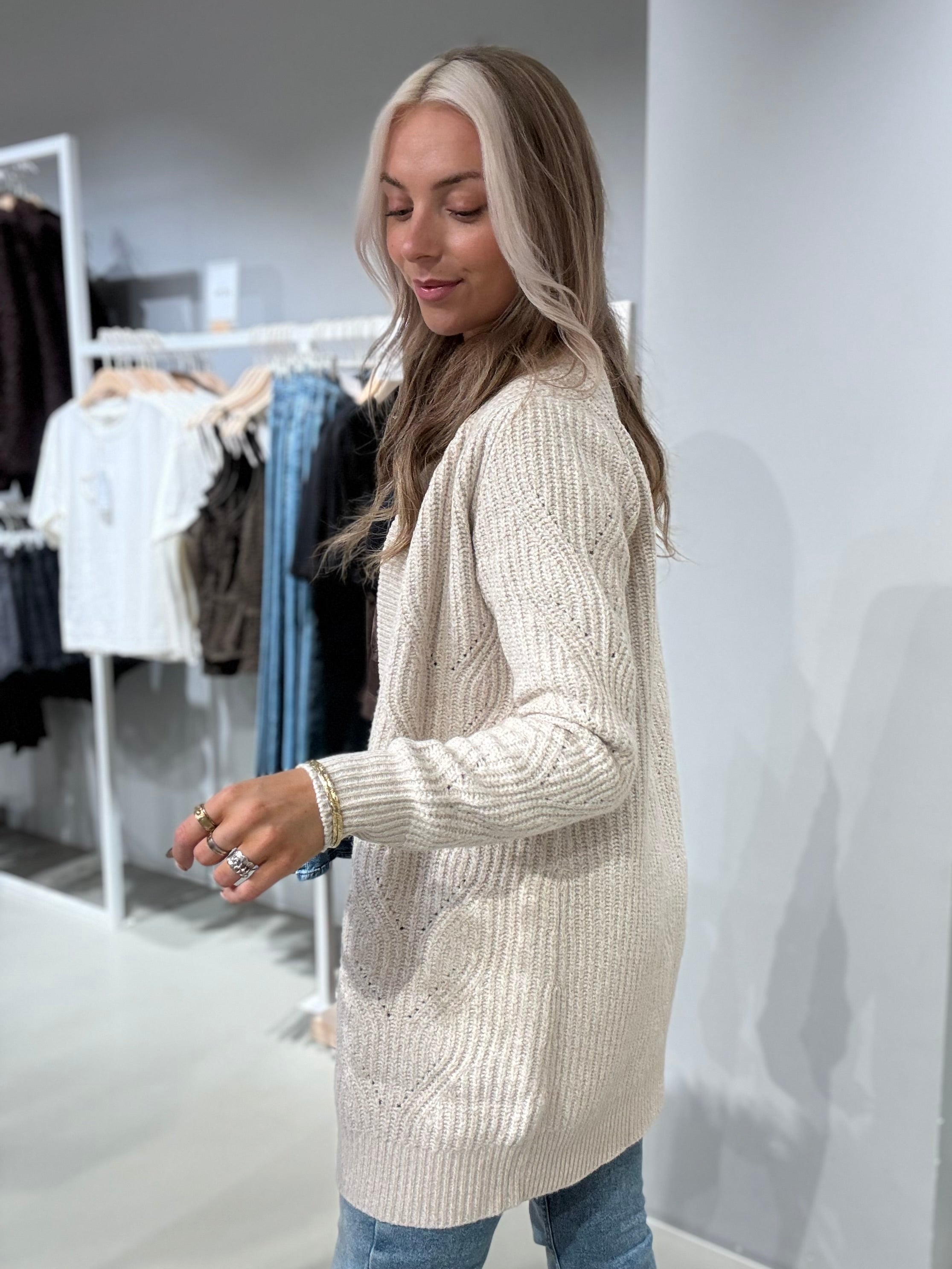 OBJSALLY Knitted Cardigan - Humus
