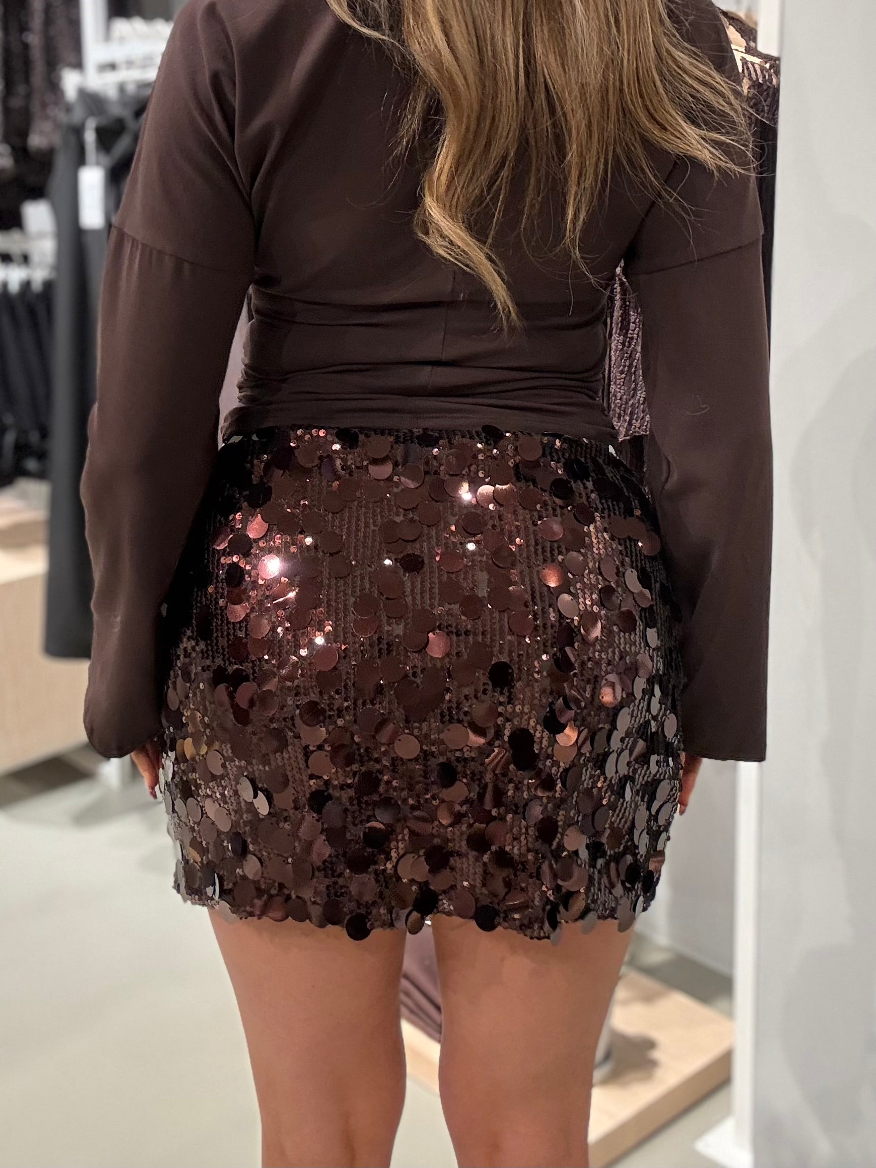 NMSAFIA Short Skirt - Chocolate Brown