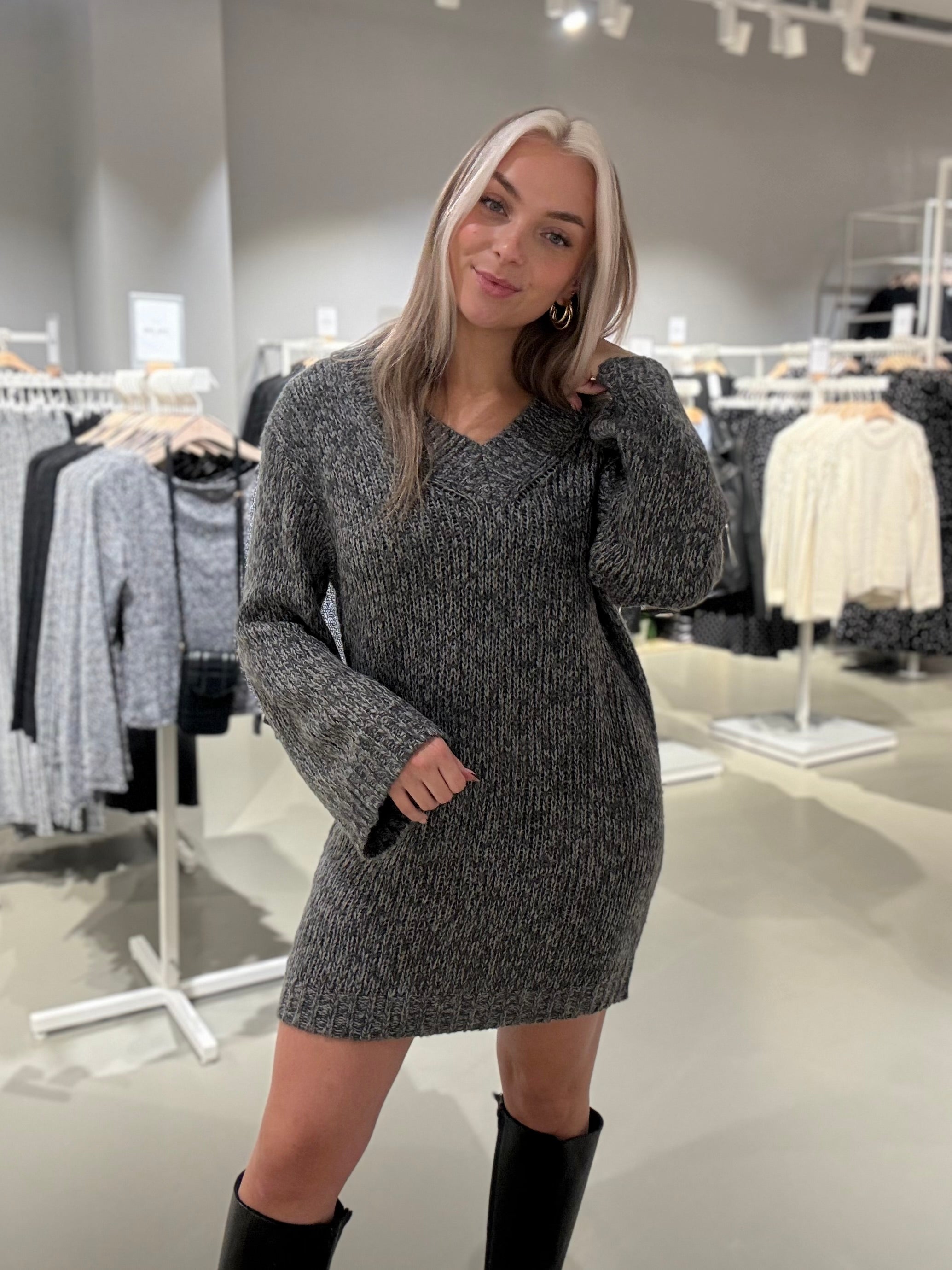 NMGINNA Short Dress - Medium Grey Melange