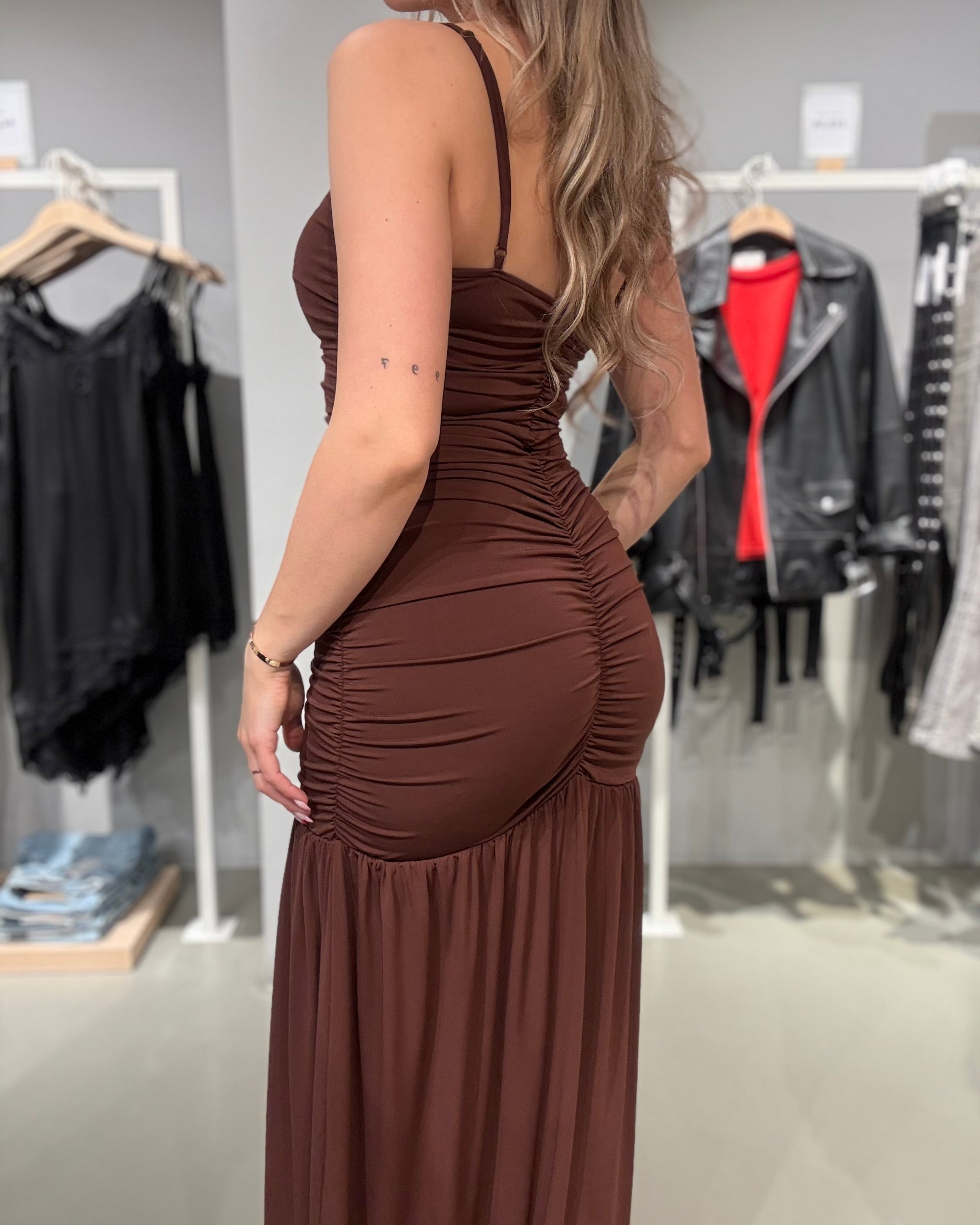 VISILKA Long Dress - Shaved Chocolate