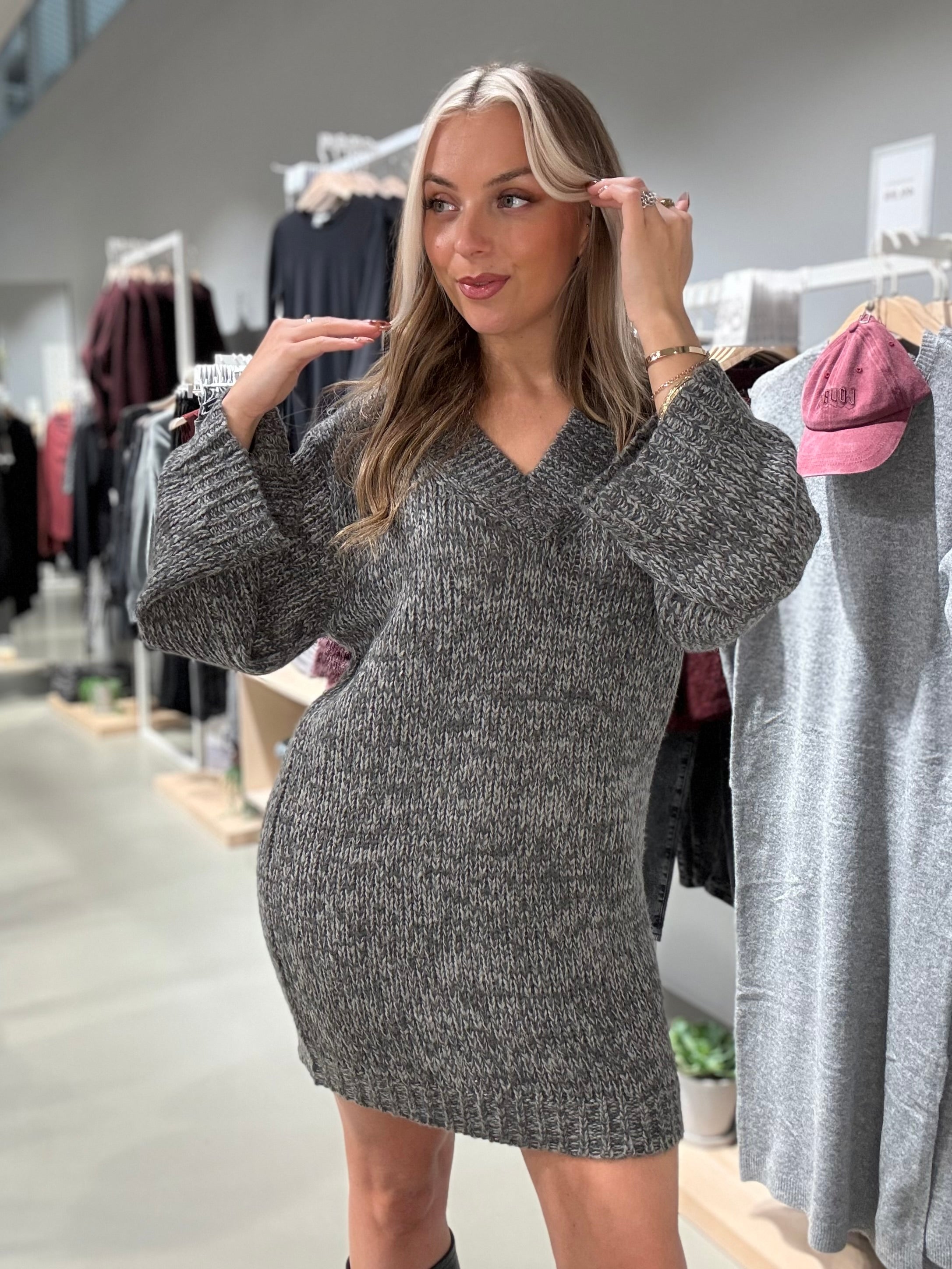 NMGINNA Short Dress - Medium Grey Melange
