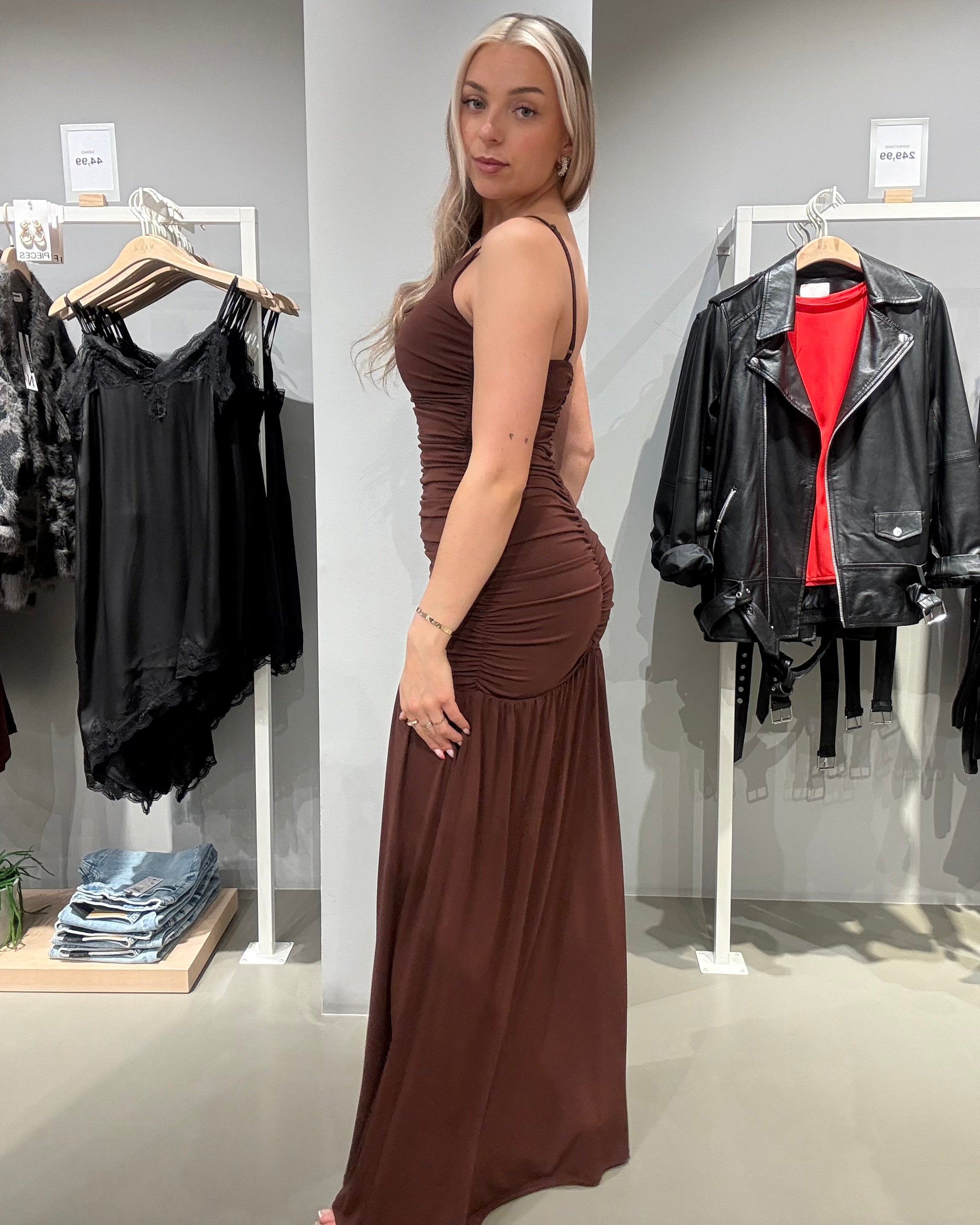 VISILKA Long Dress - Shaved Chocolate