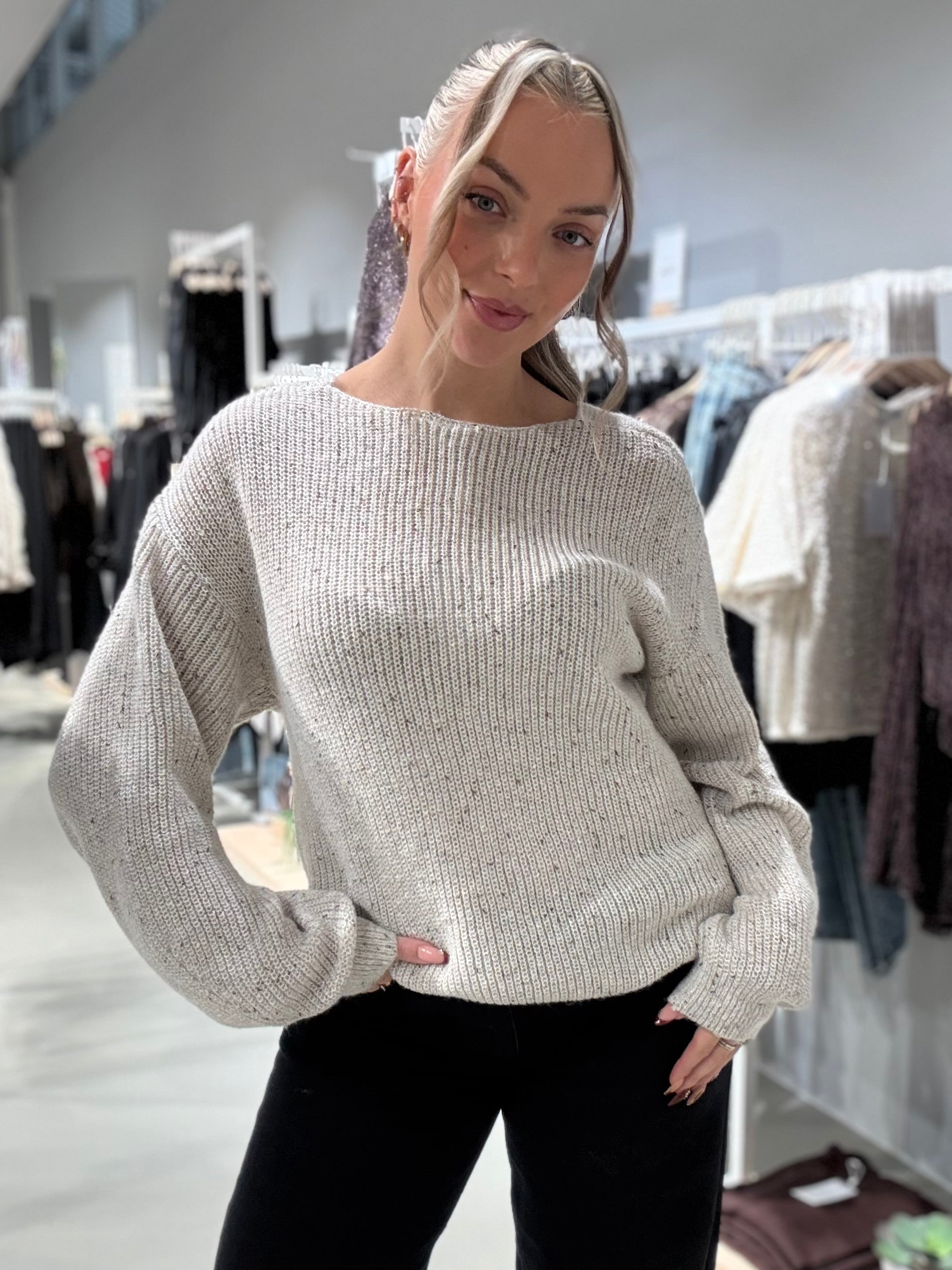 VISULVANA Pullover - Super Light Grey Melange