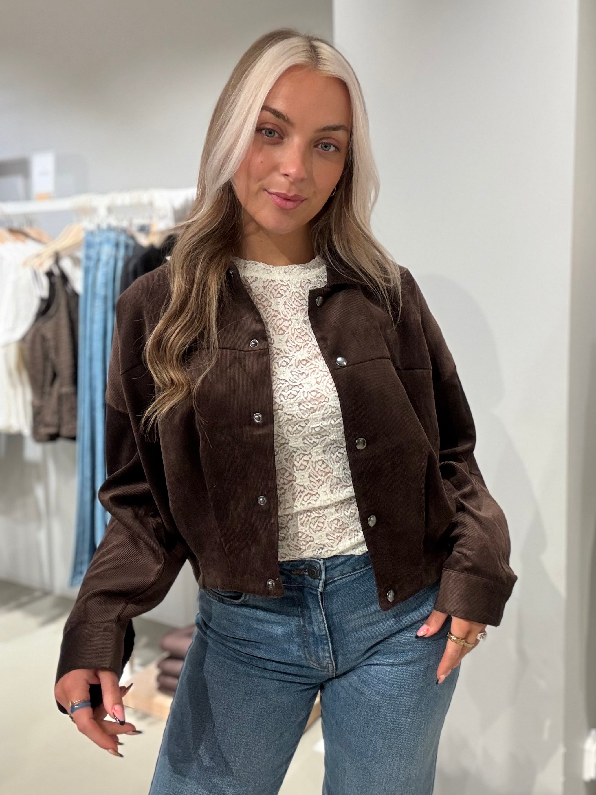 VICOURDIE Denim Jacket - Coffee Bean
