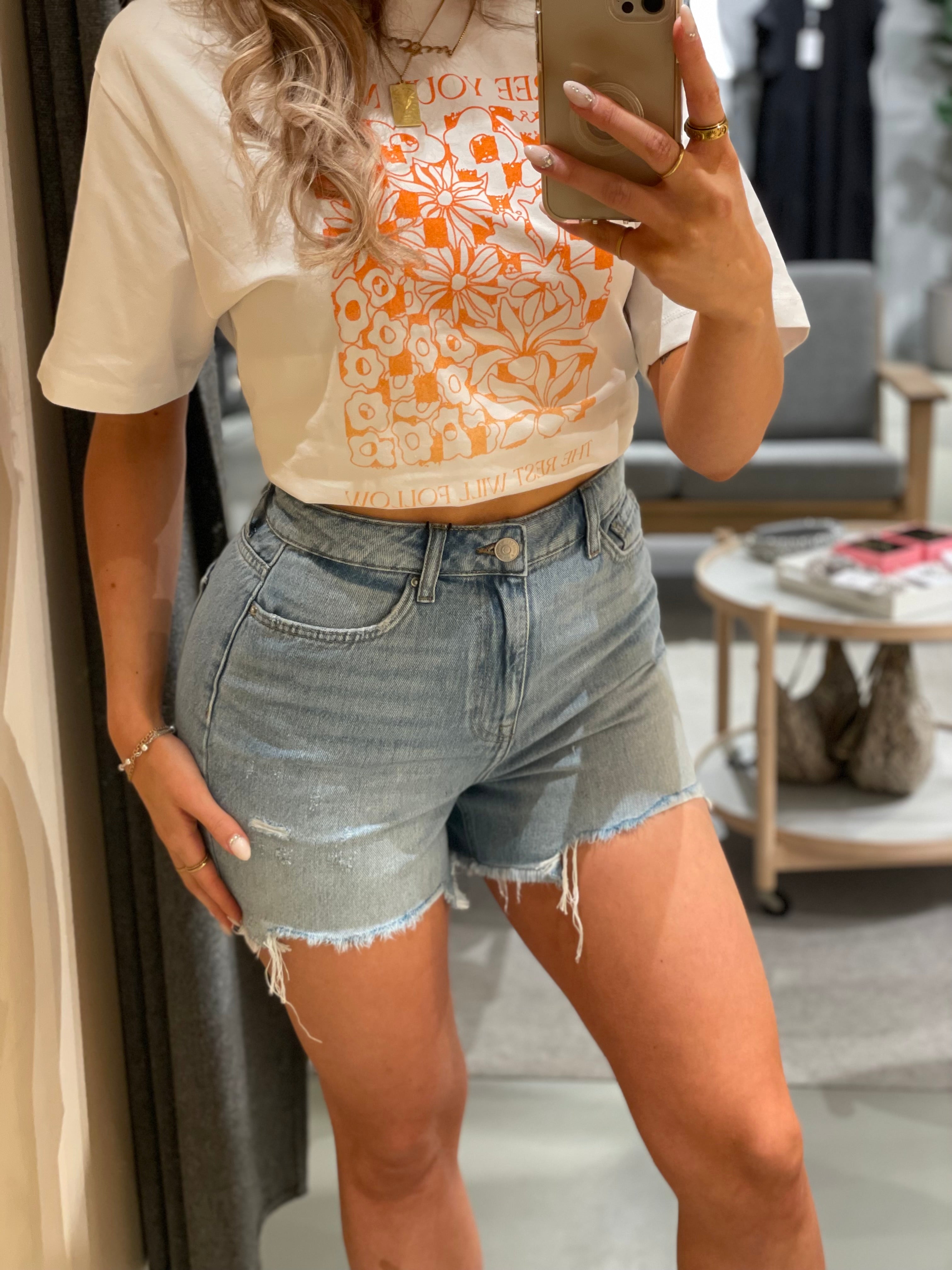 PCSUMMER Shorts - Light Blue Denim
