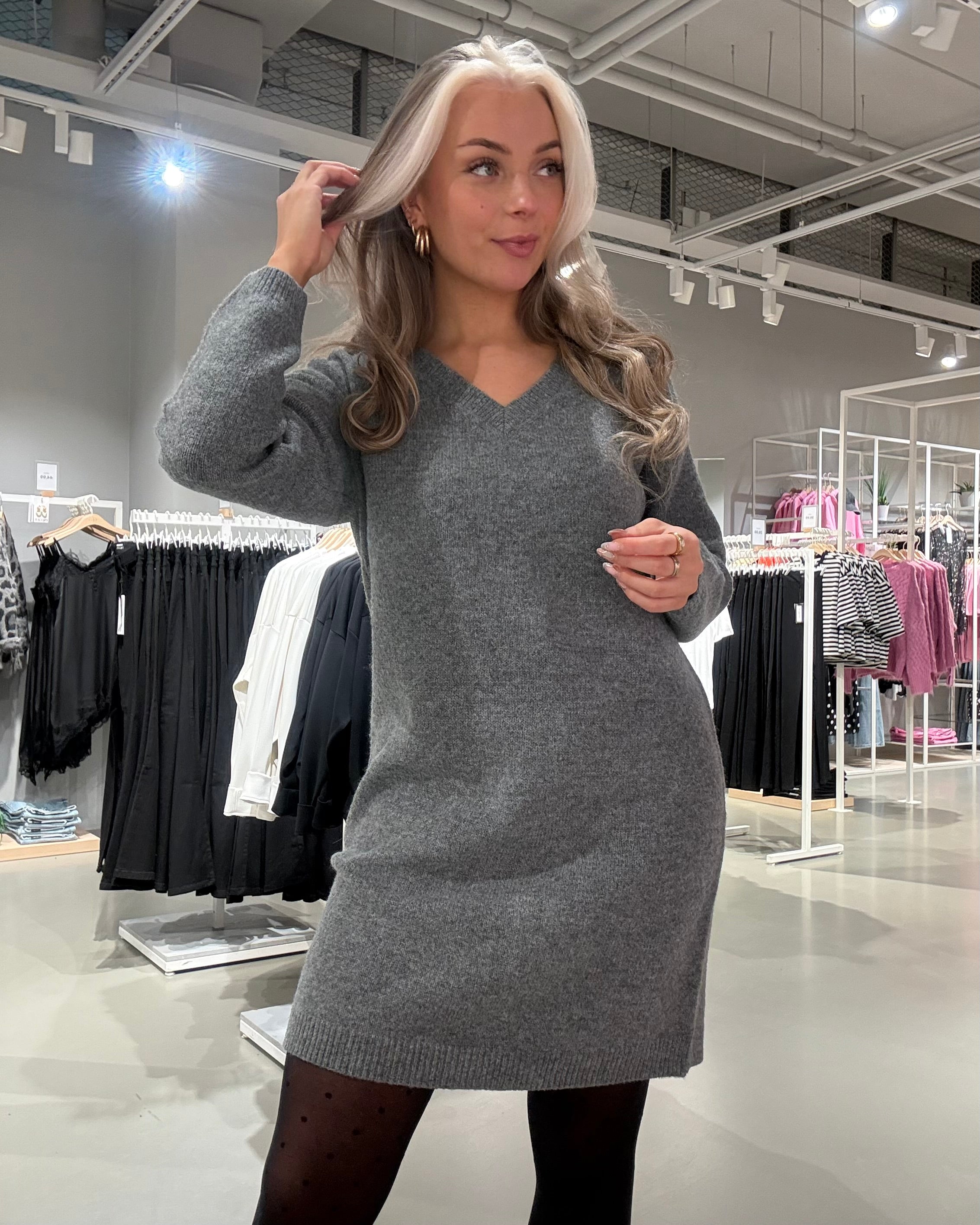 VILOVIRA Short Dress - Medium Grey Melange