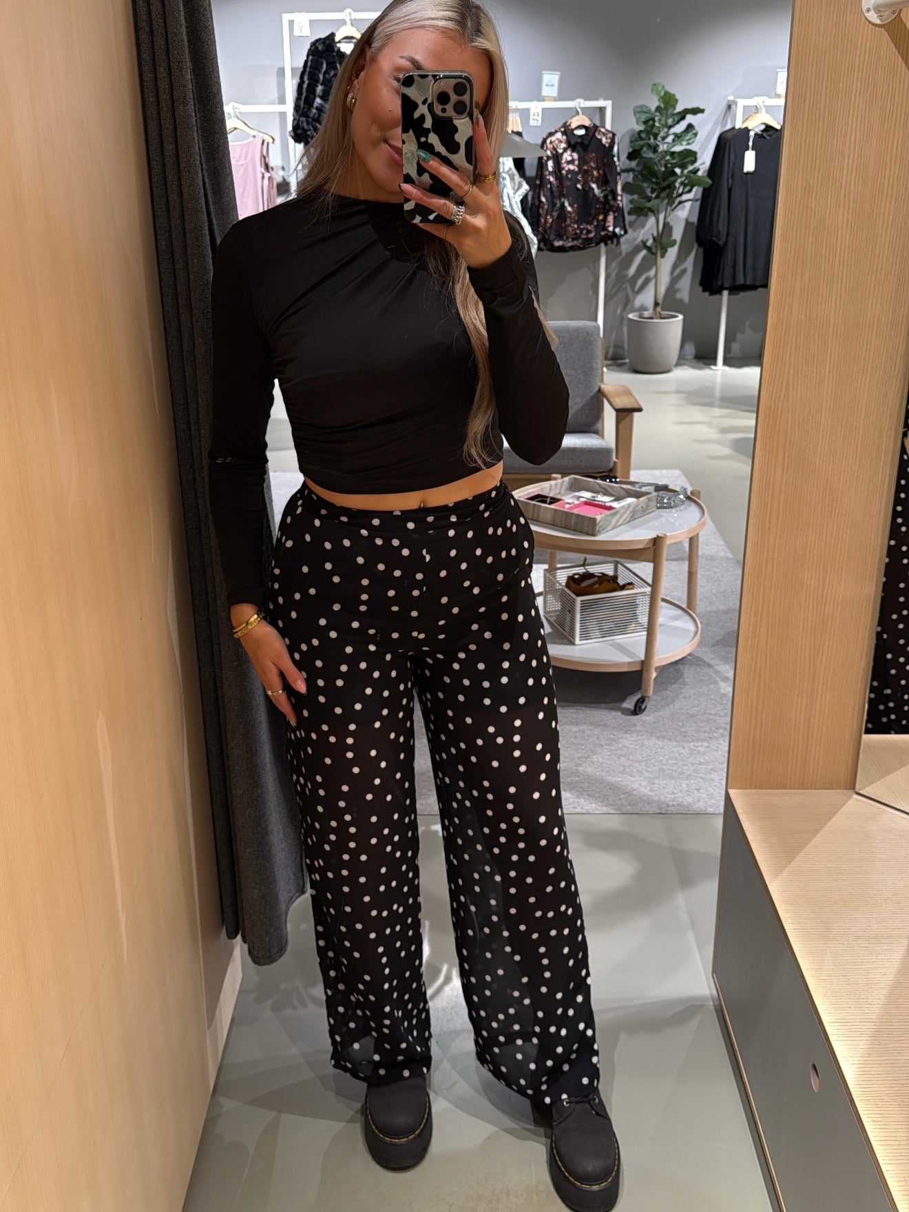 OBJGINA Trousers - Black