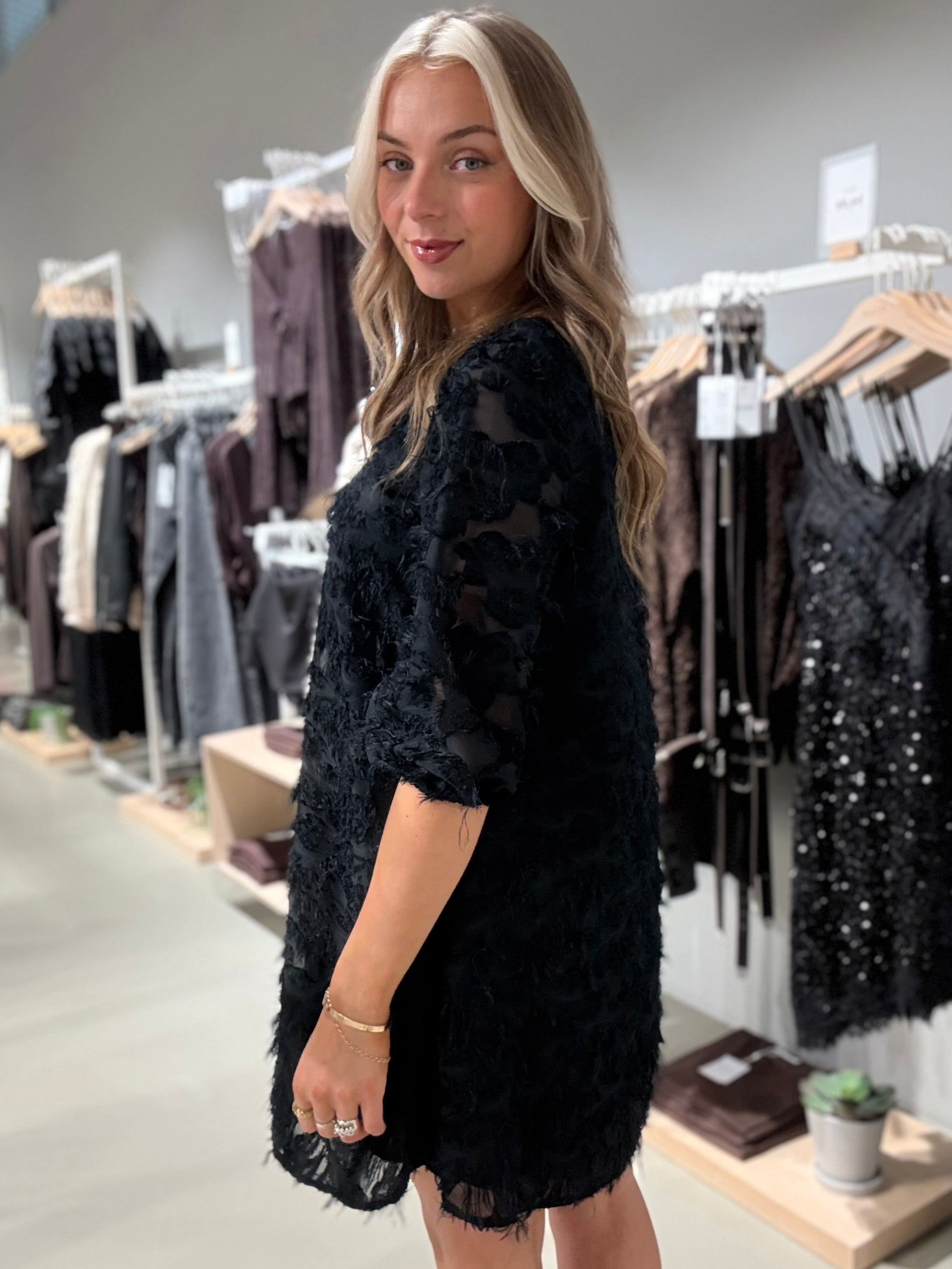 VILACILA Short Dress - Black Beauty