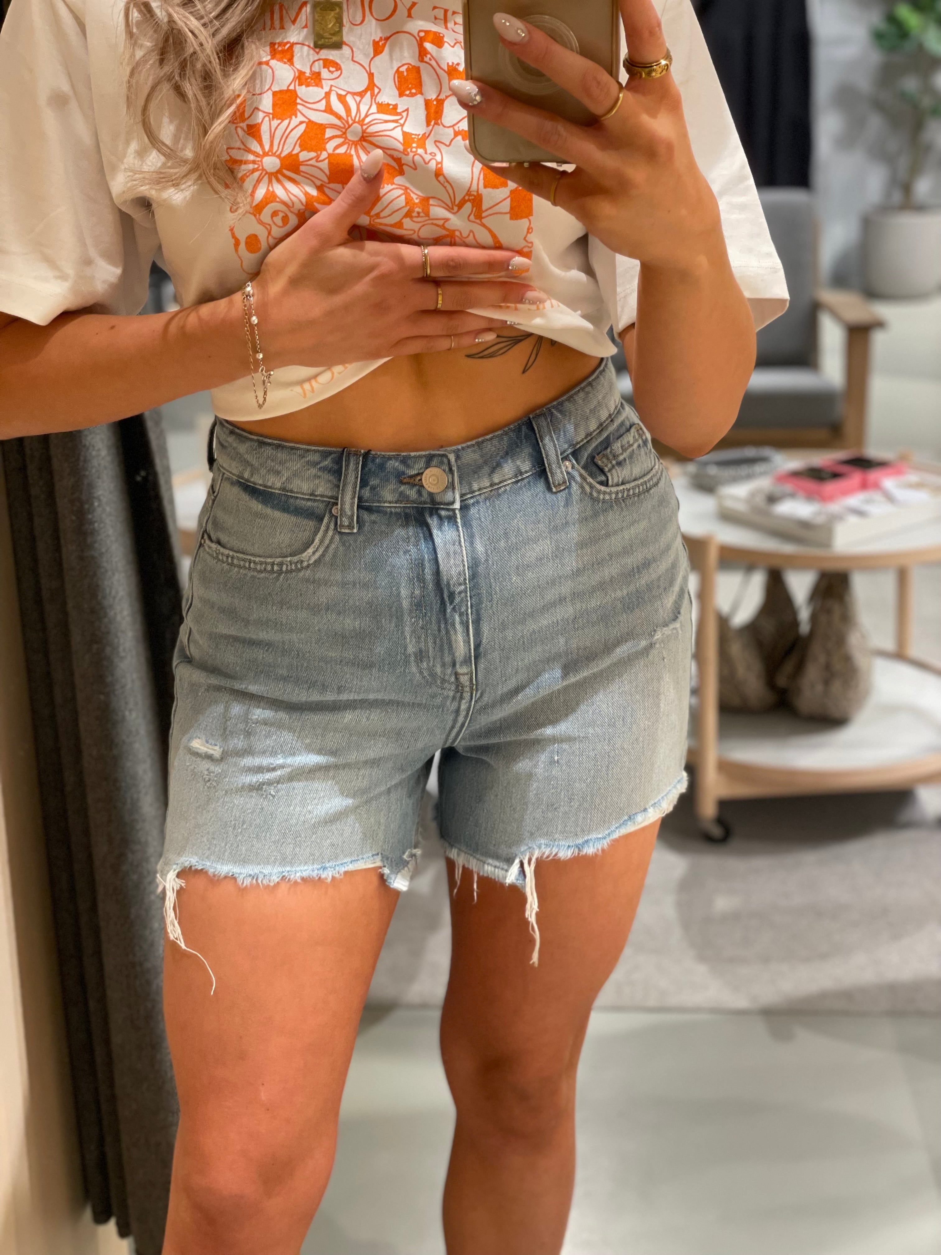 PCSUMMER Shorts - Light Blue Denim