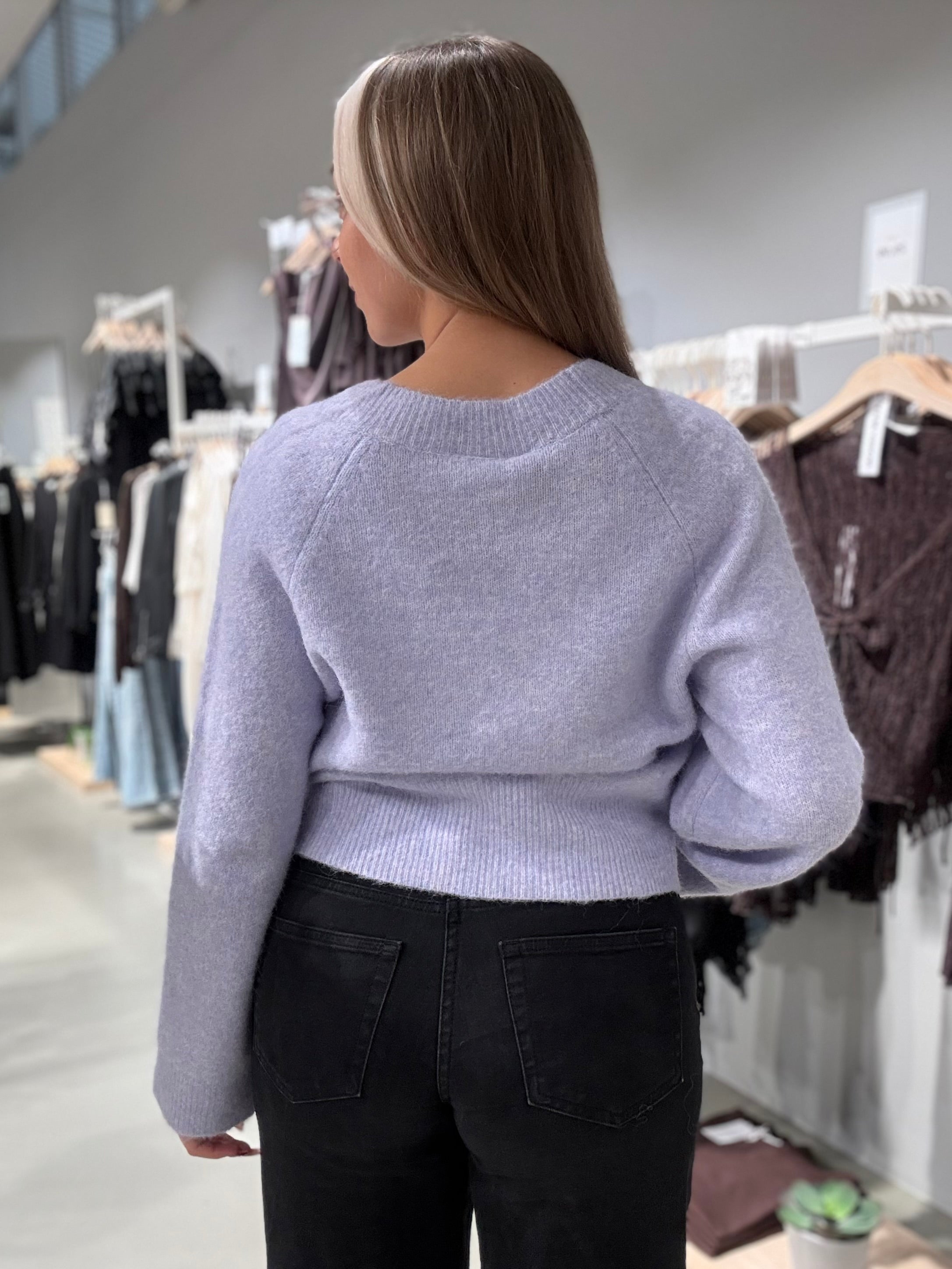 VITINA Knitted Cardigan - Lavender Blue