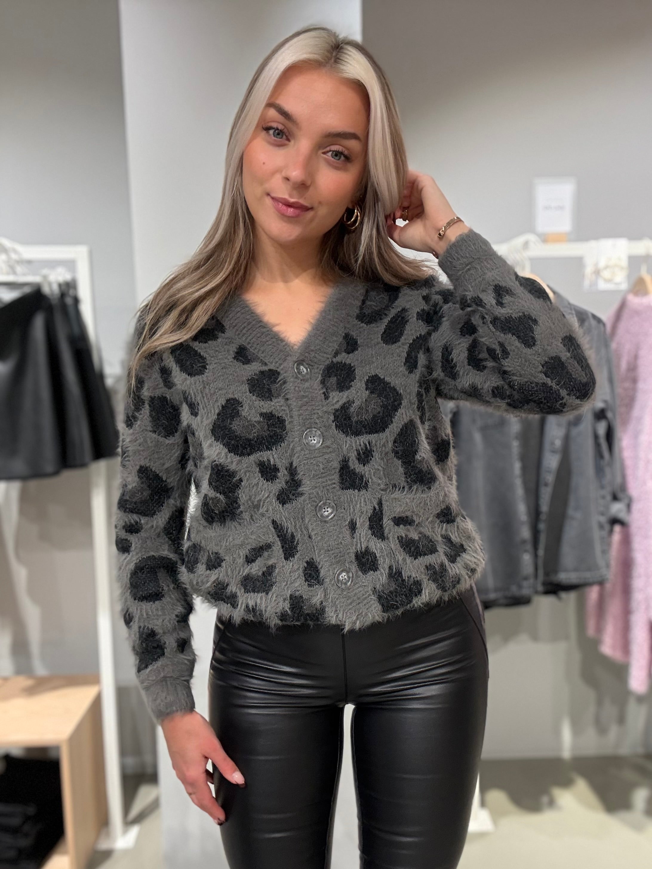 NMFLYNN Knit Cardigan - Charcoal Gray