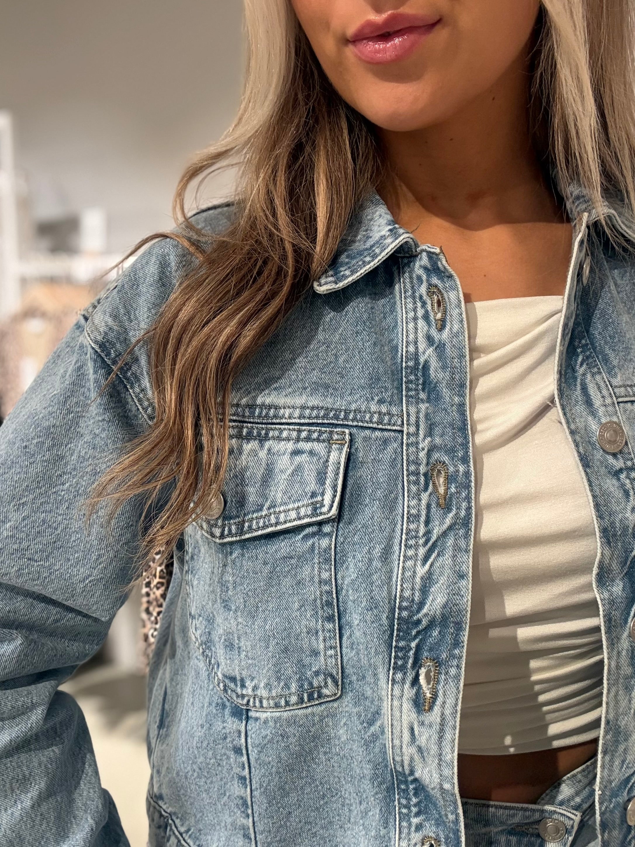 PCELMA Denim Jacket - Light Blue Denim