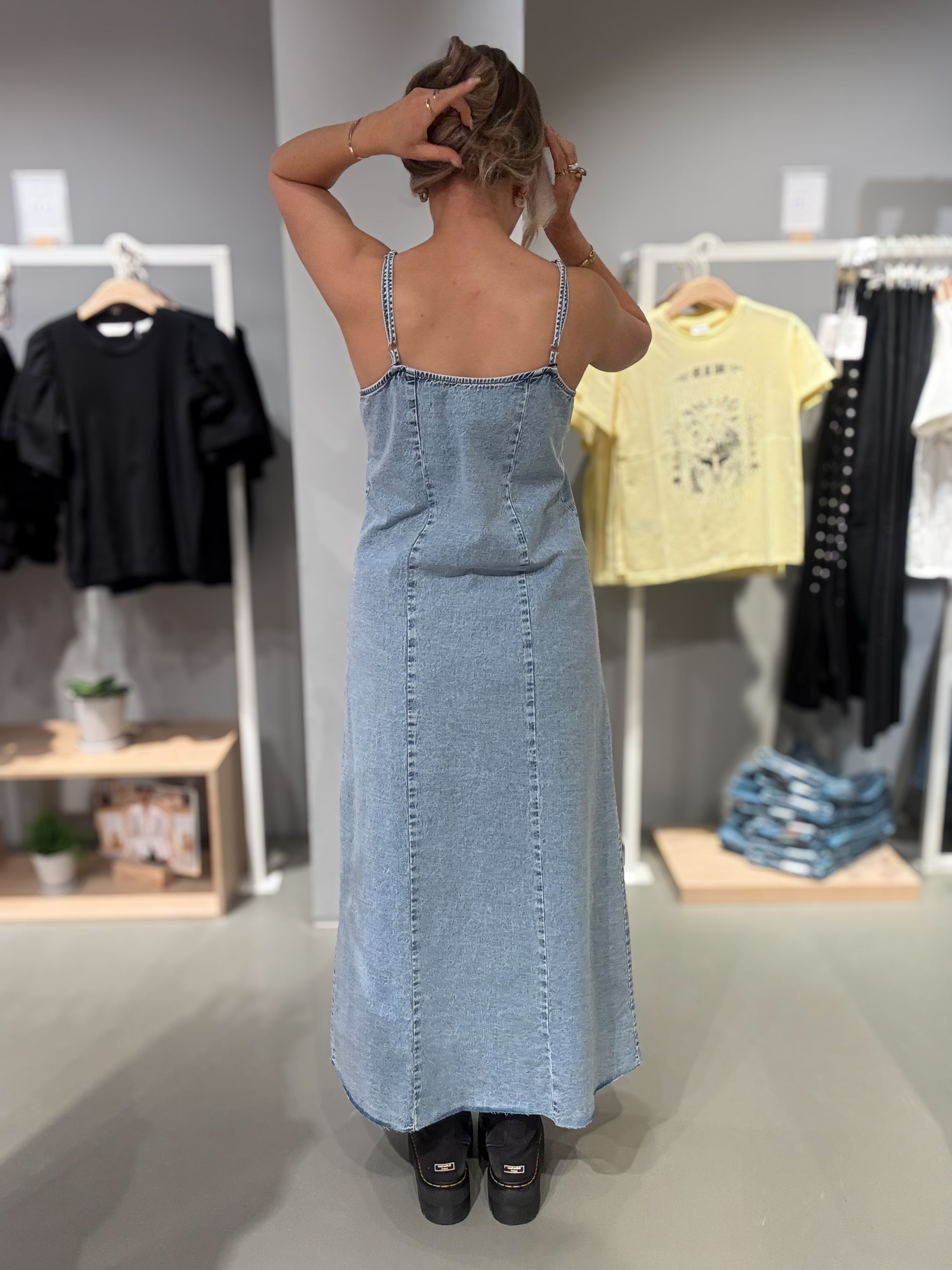 NMSIGNE Long Dress - Light Blue Denim