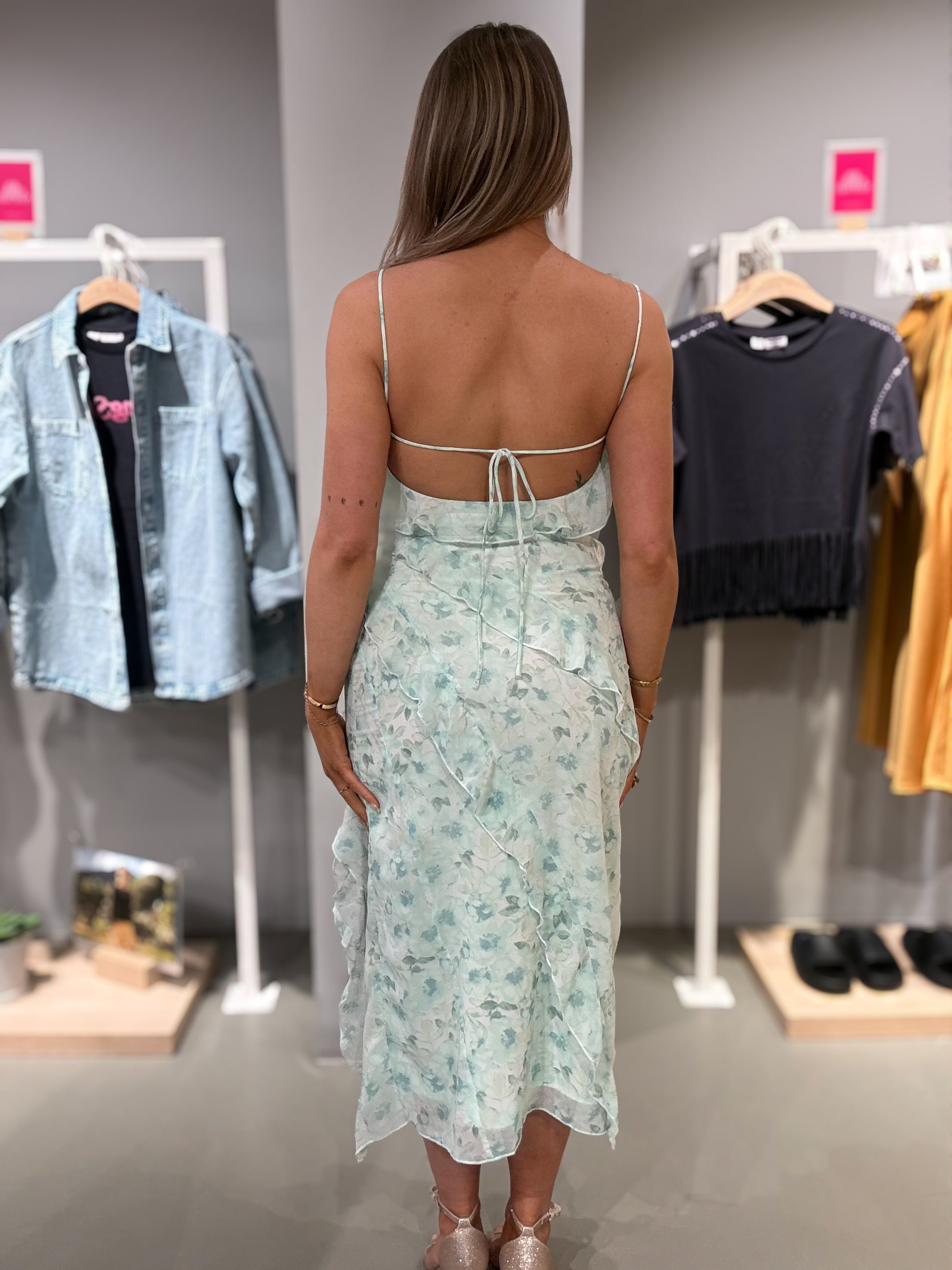 VIARIVA Midi Dress - Green Milieu