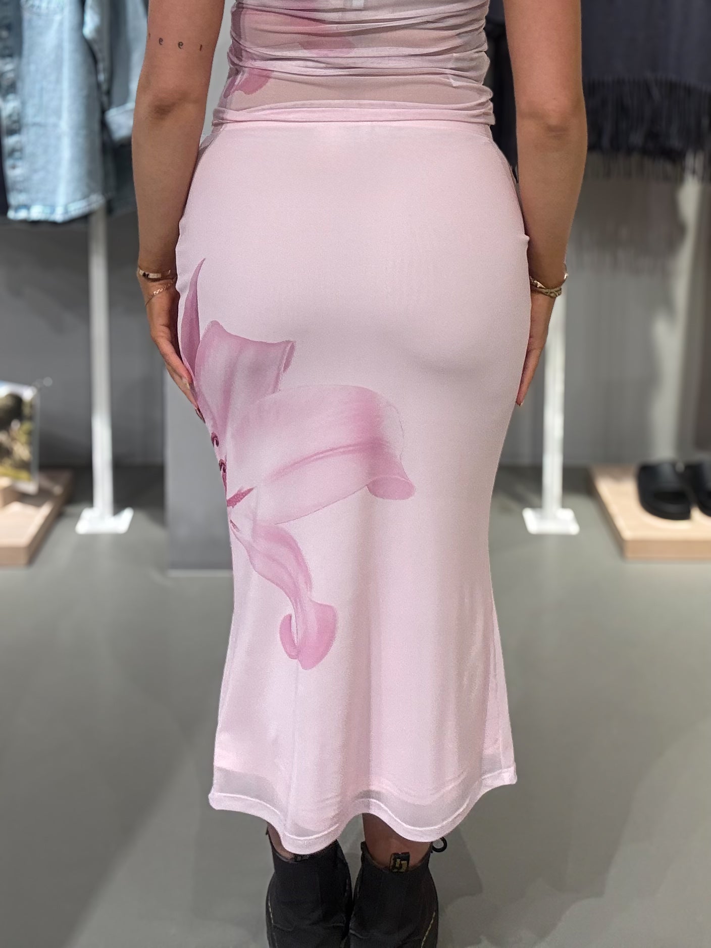 PCALBI Long Skirt - Roseate Spoonbill