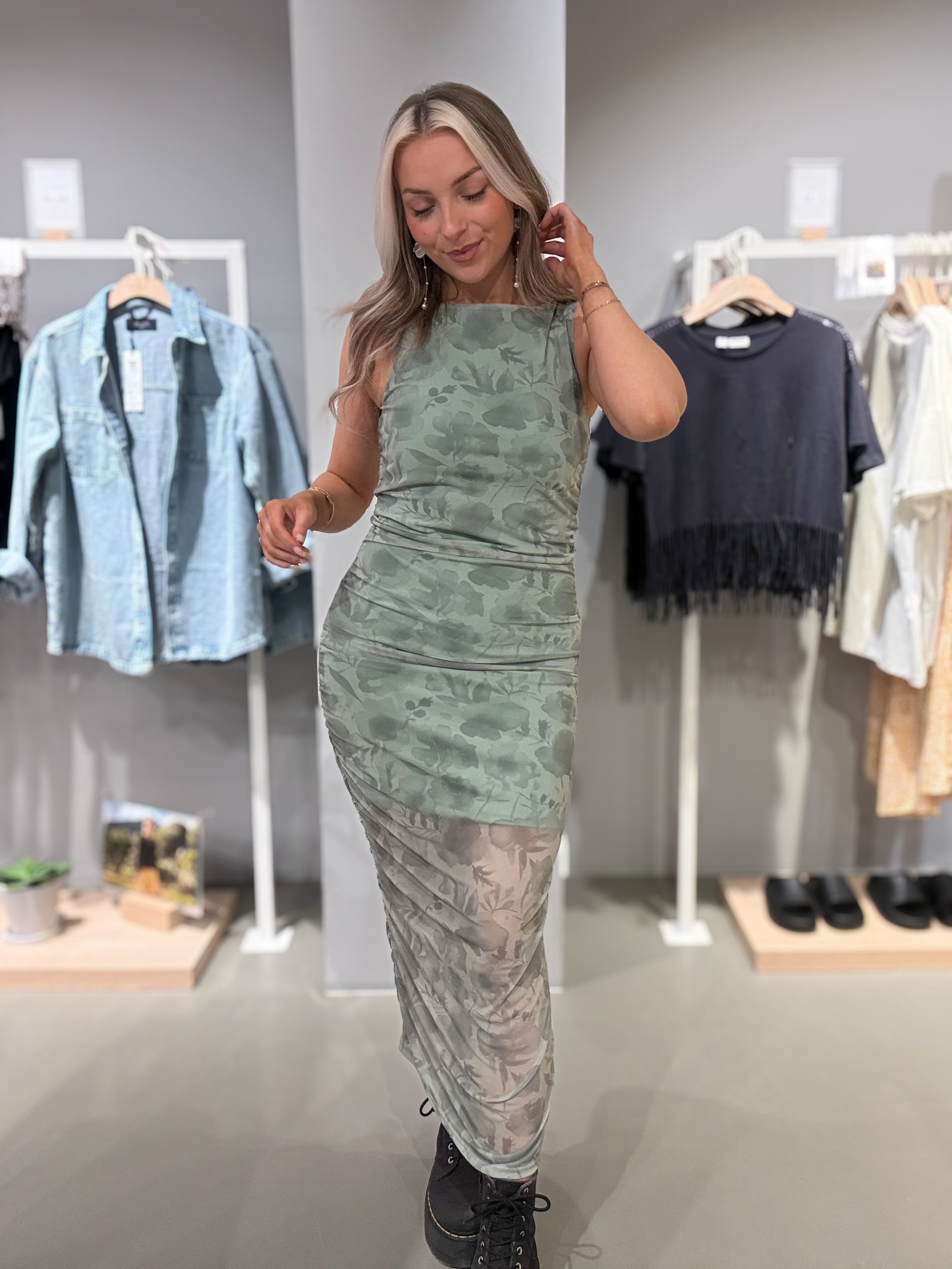 PCALLY Long Dress - Woodbine