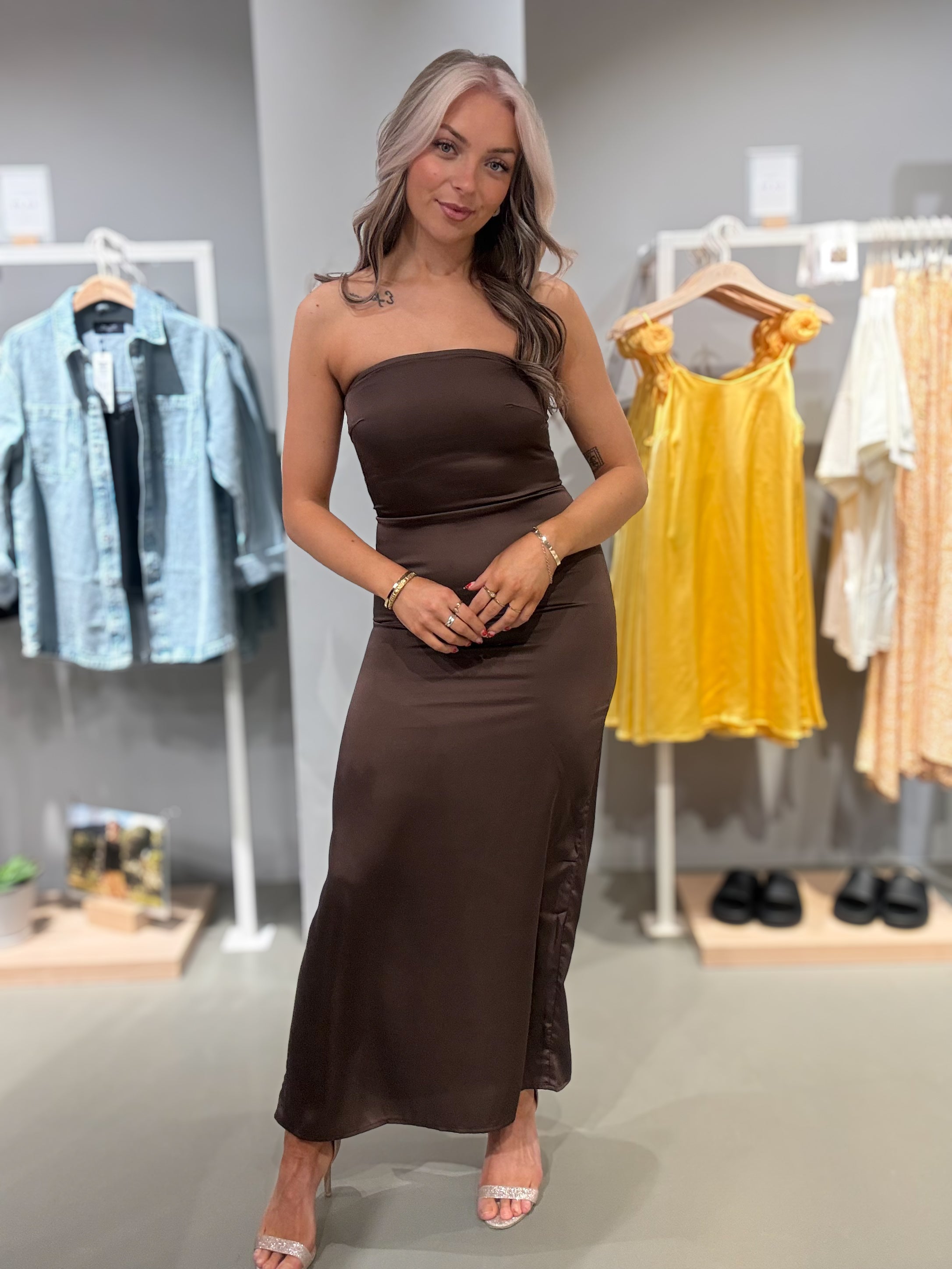 PCTASIN Midi Dress - Chicory Coffee