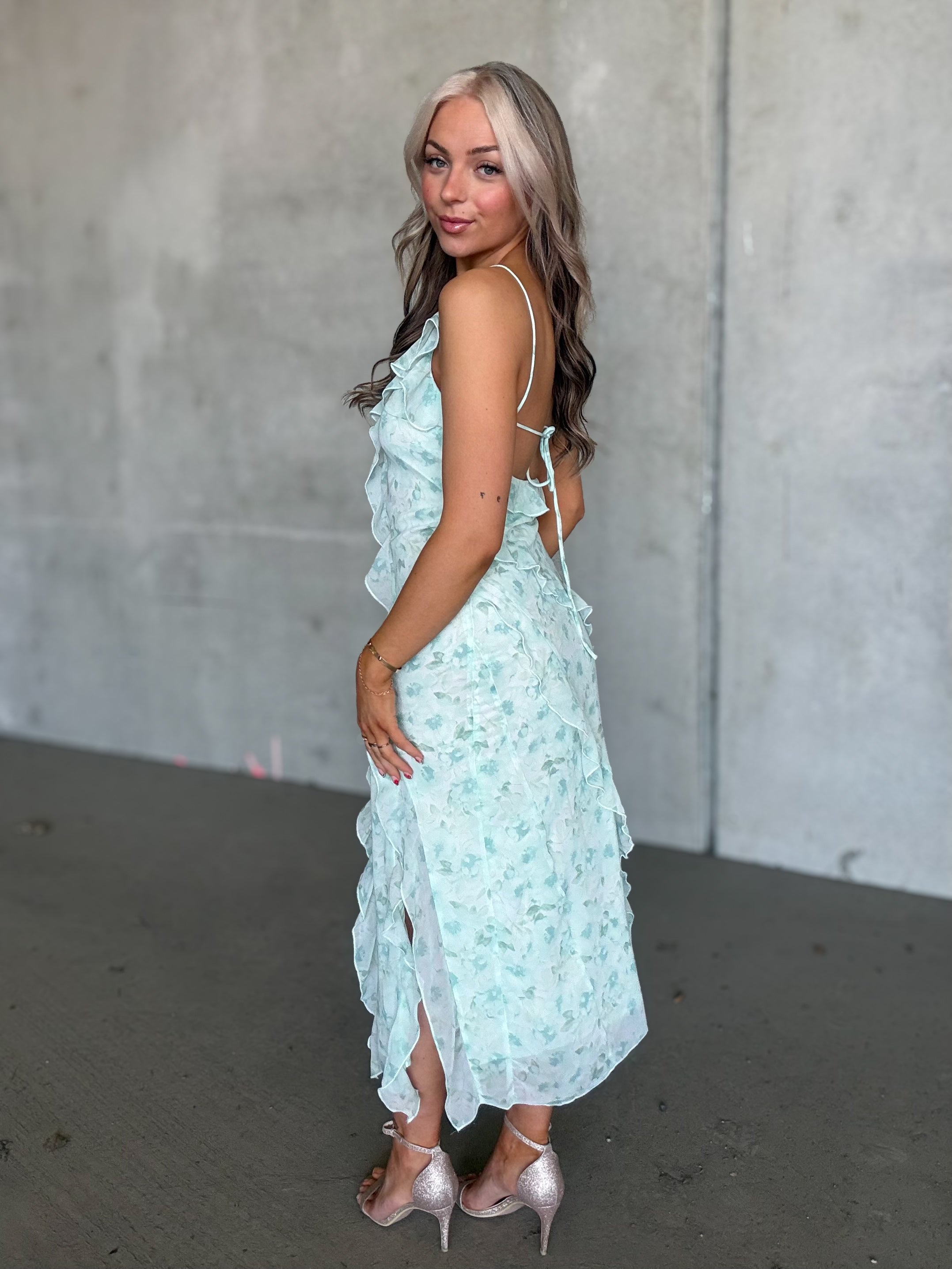 VIARIVA Midi Dress - Green Milieu