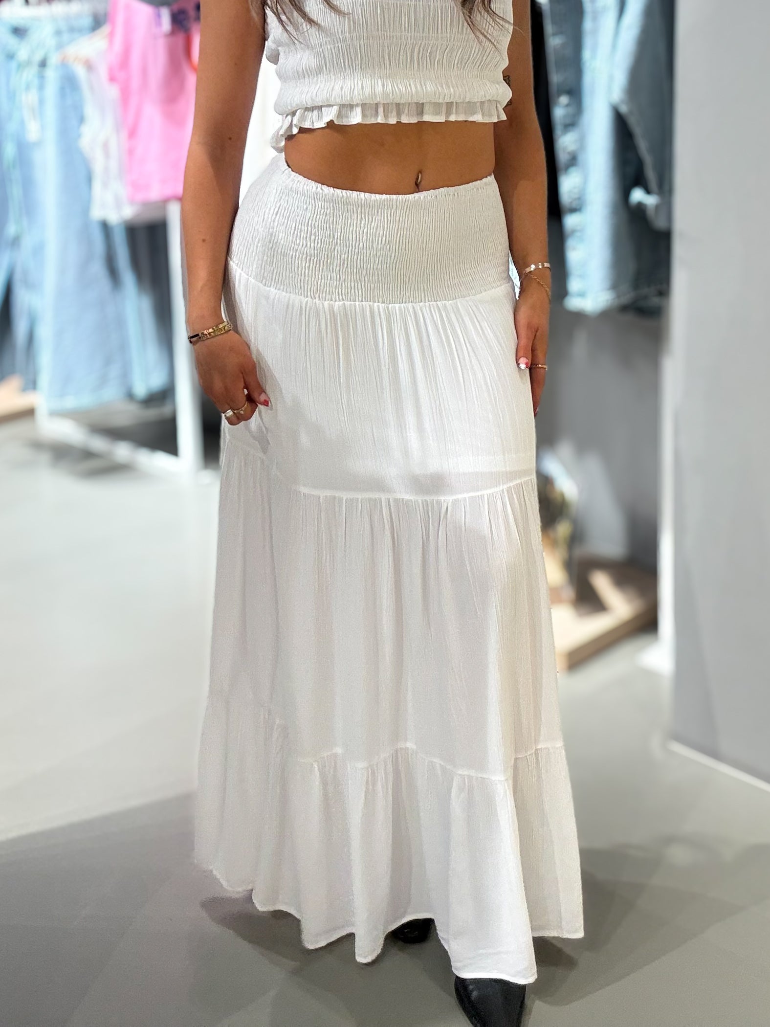 VINOVI Long Skirt - Cloud Dancer