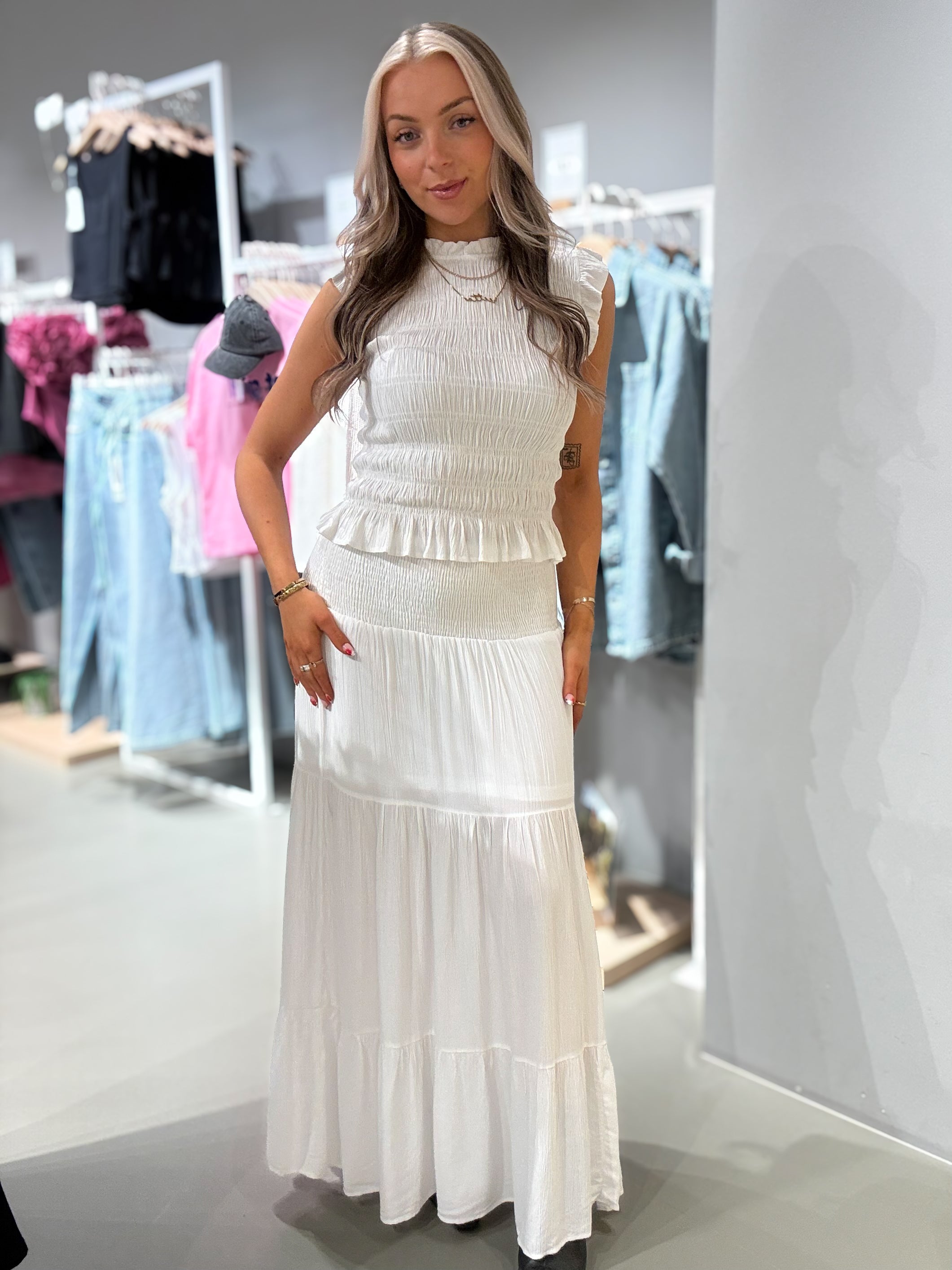 VINOVI Long Skirt - Cloud Dancer