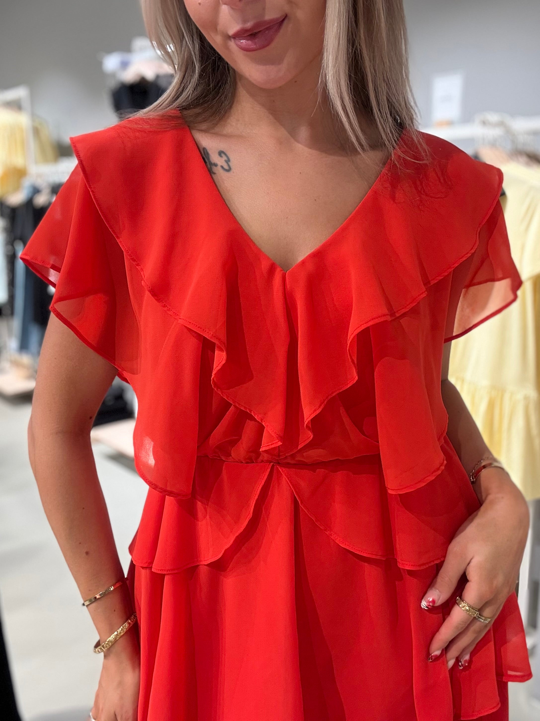 VIERIKA Short Dress - Poppy Red
