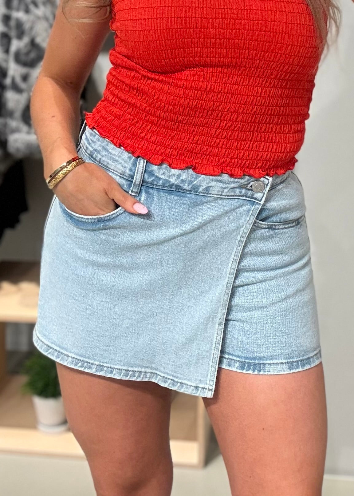 NMNOAMI Short Skirt - Light Blue Denim