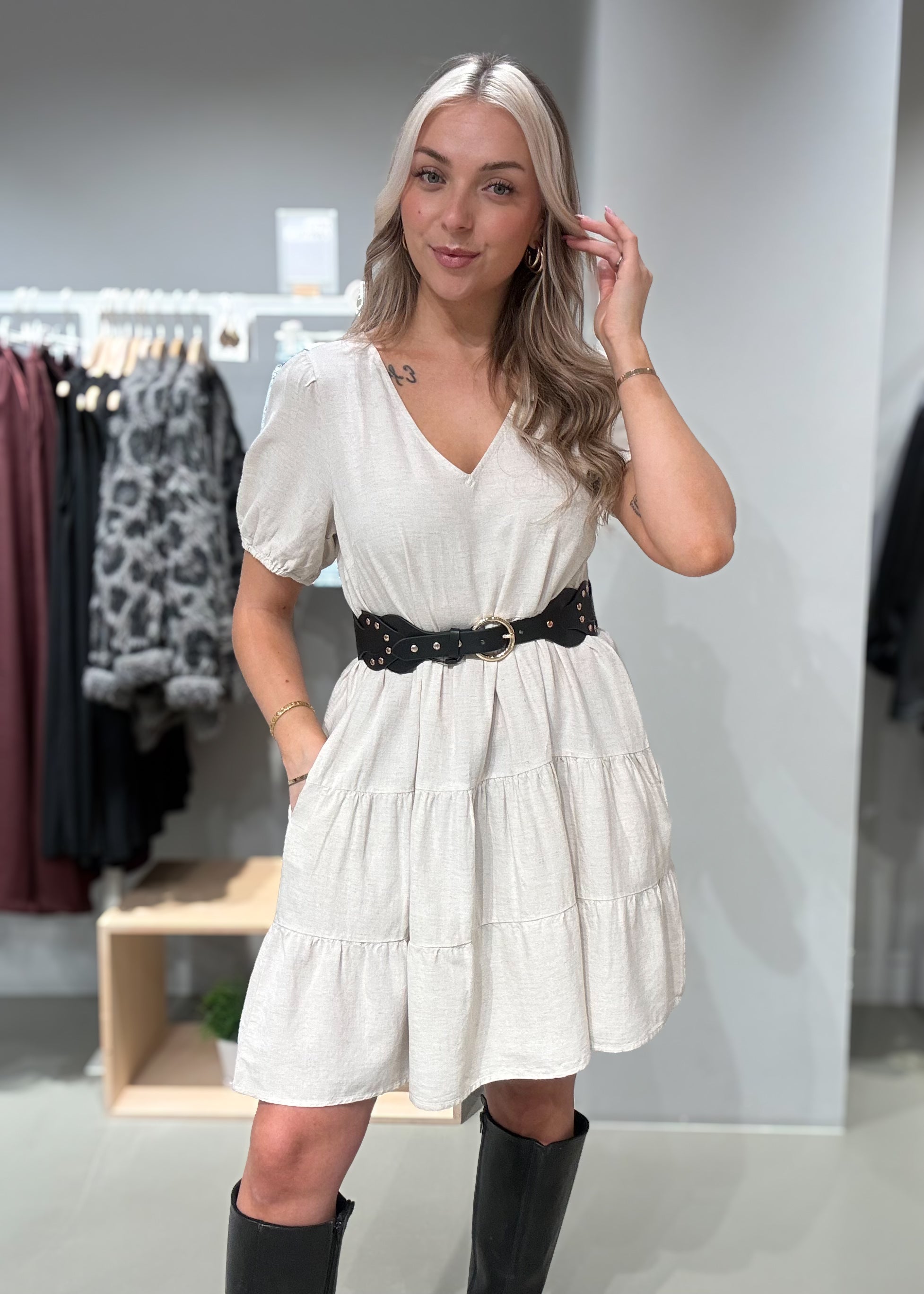 VIPRISILLA Short Dress - Super Light Natural Melan