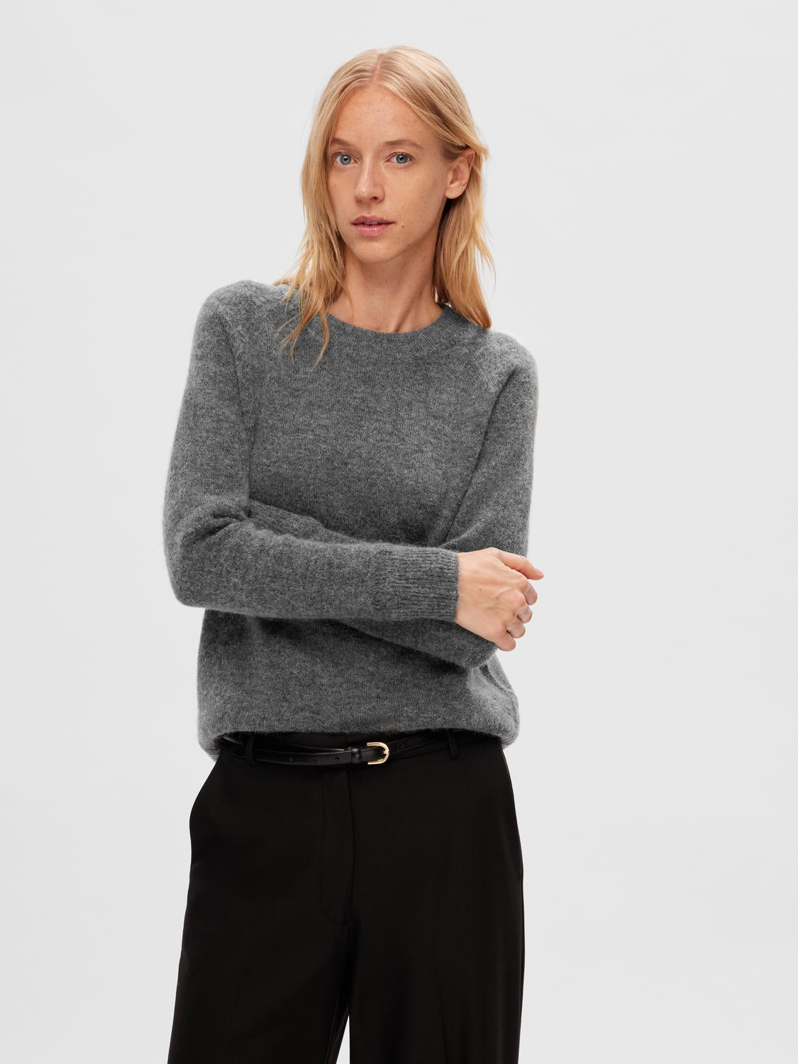 SLFLULU Pullover - Medium Grey Melange