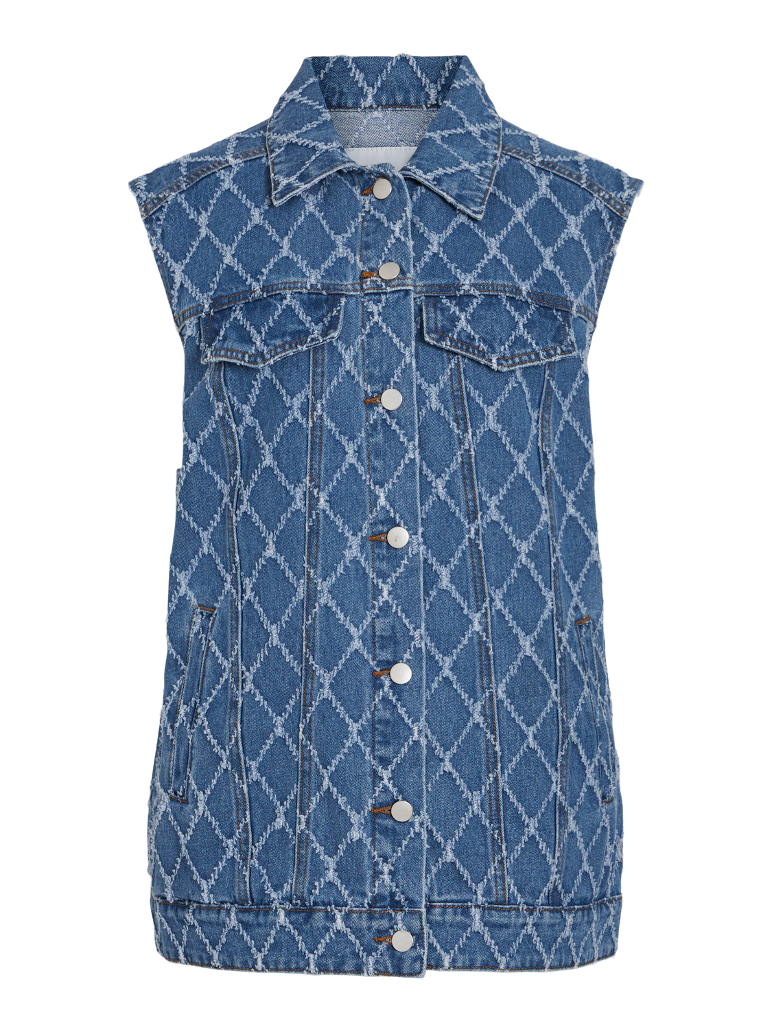 VICLAY Waistcoat - Medium Blue Denim