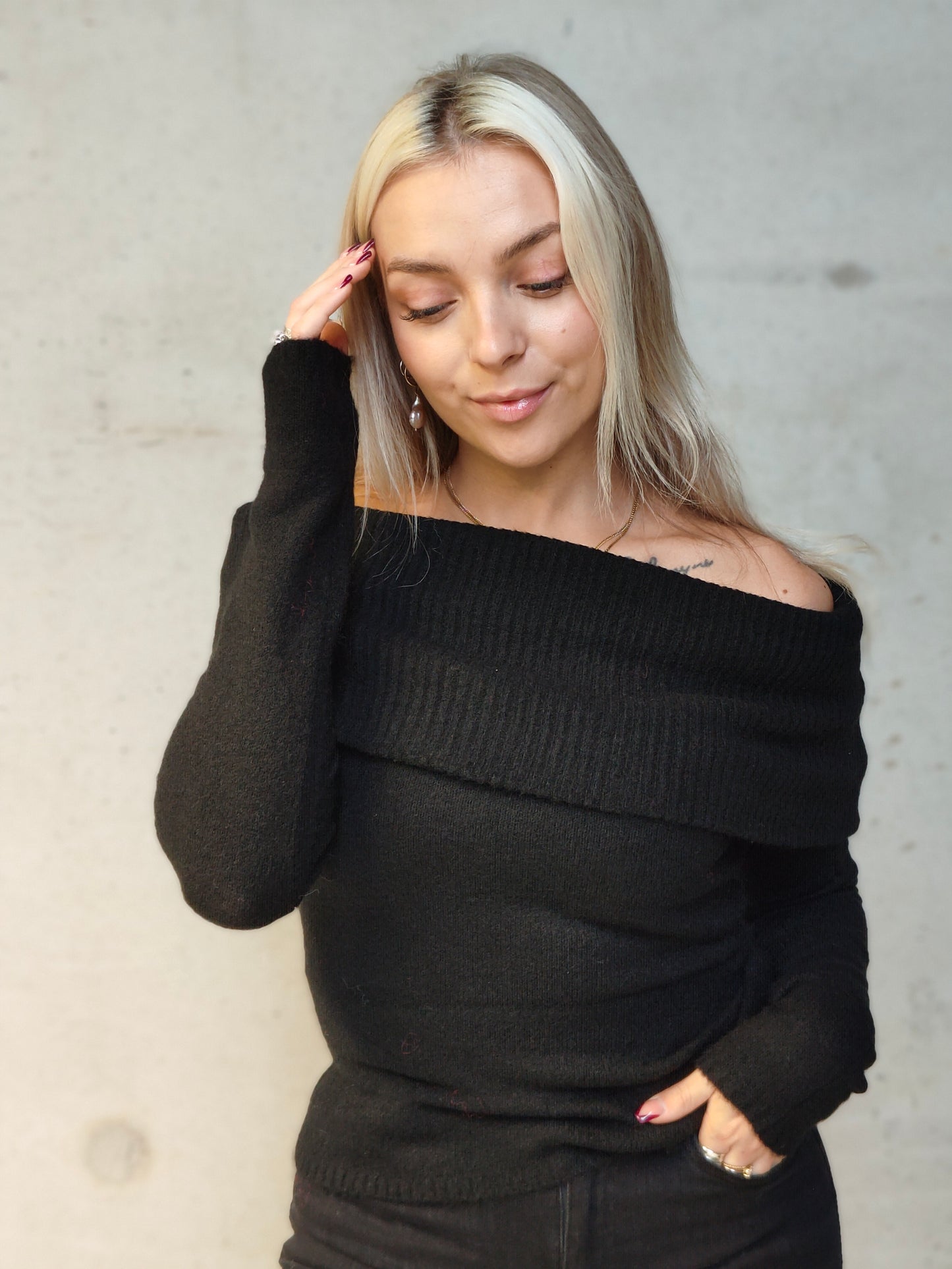 PCRIKO Knit Top - Black