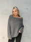 VIADINA Knit Top - Medium Grey Melange