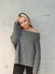 VIADINA Knit Top - Medium Grey Melange