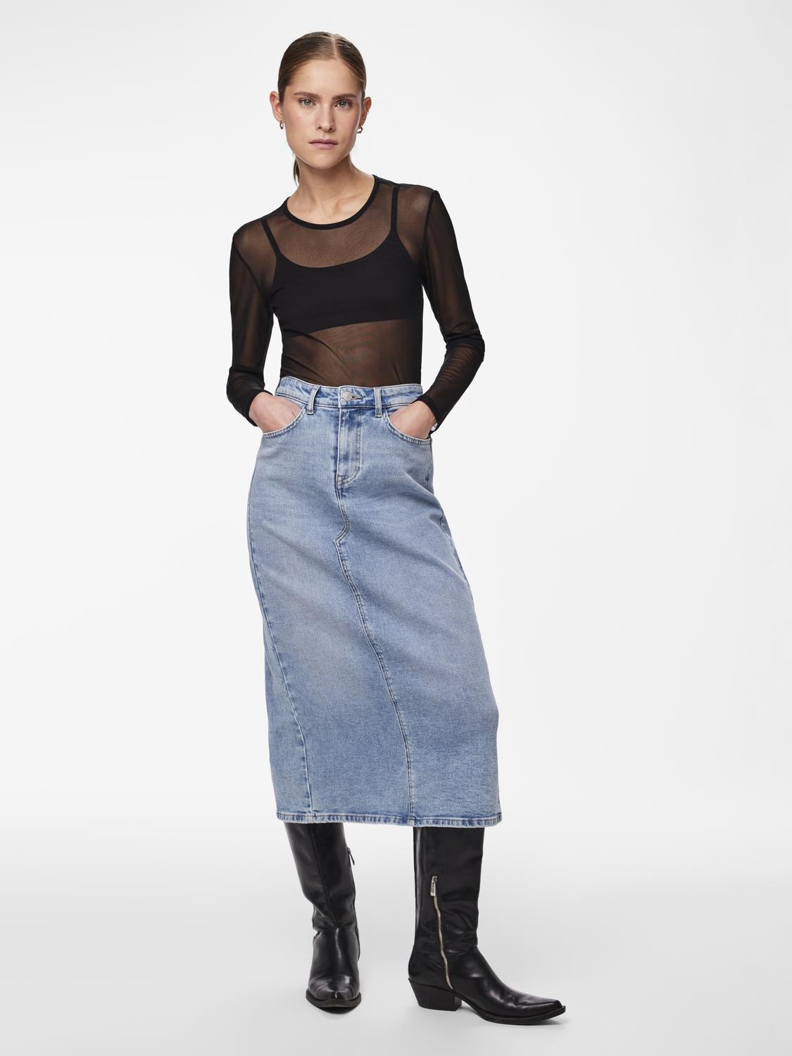 PCBELLA Skirt - Medium Blue Denim