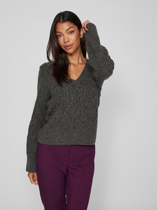 VIOKLEO Pullover - Dark Grey Melange